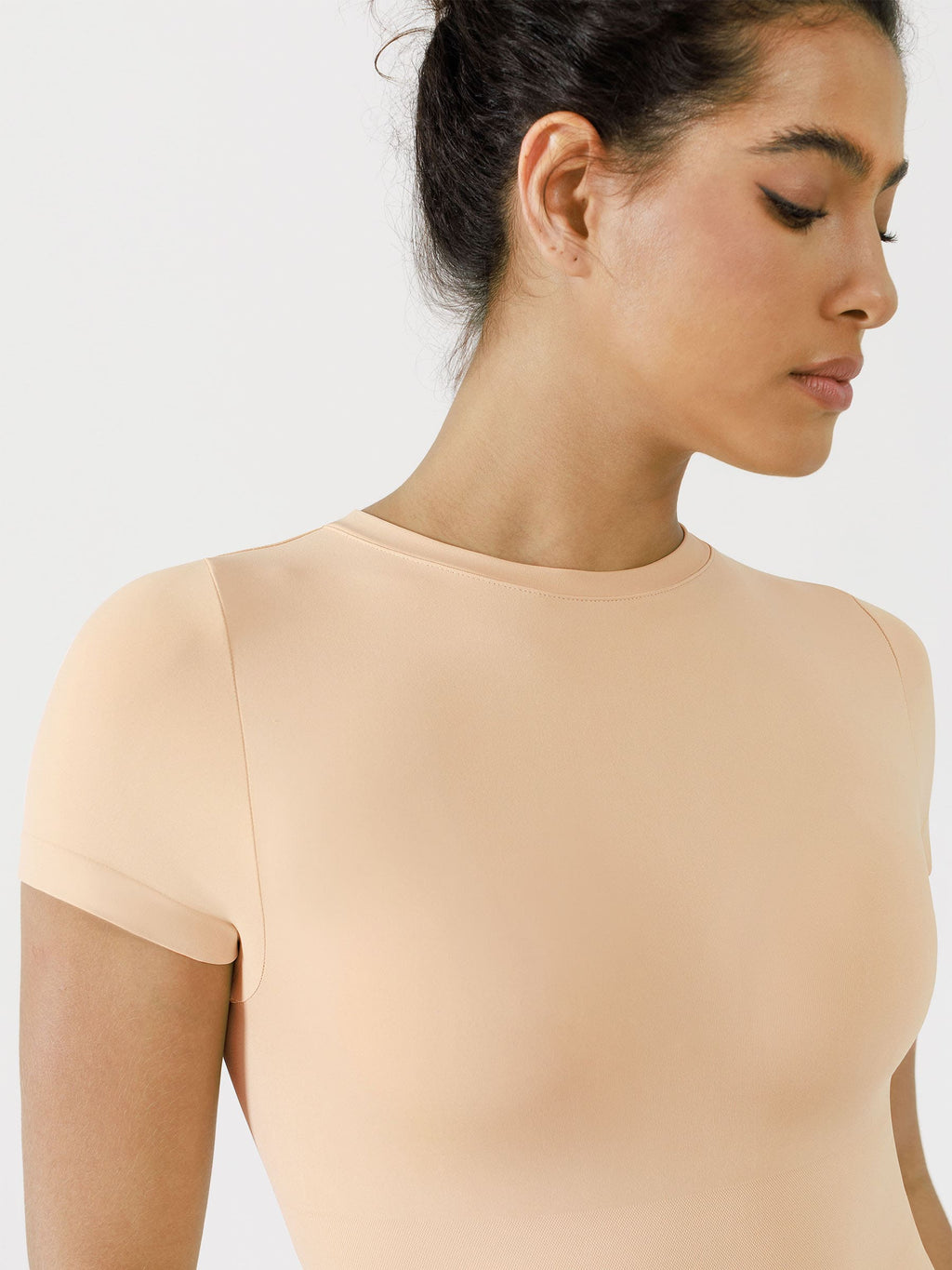 Crew Neck Seamless Short Sleeve Bodysuit