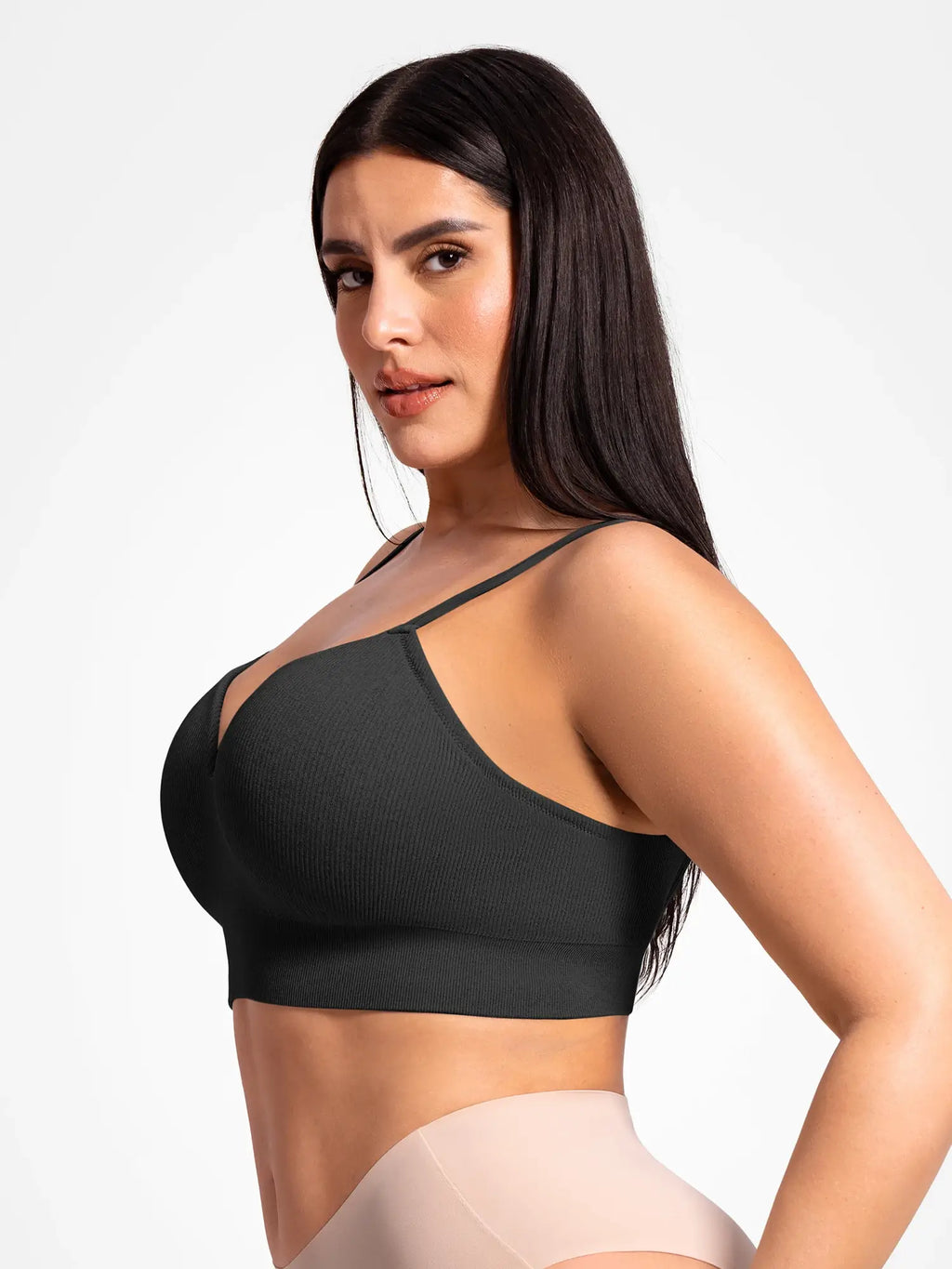 Lift Adjustable Seamless Wireless Ribbed Bra