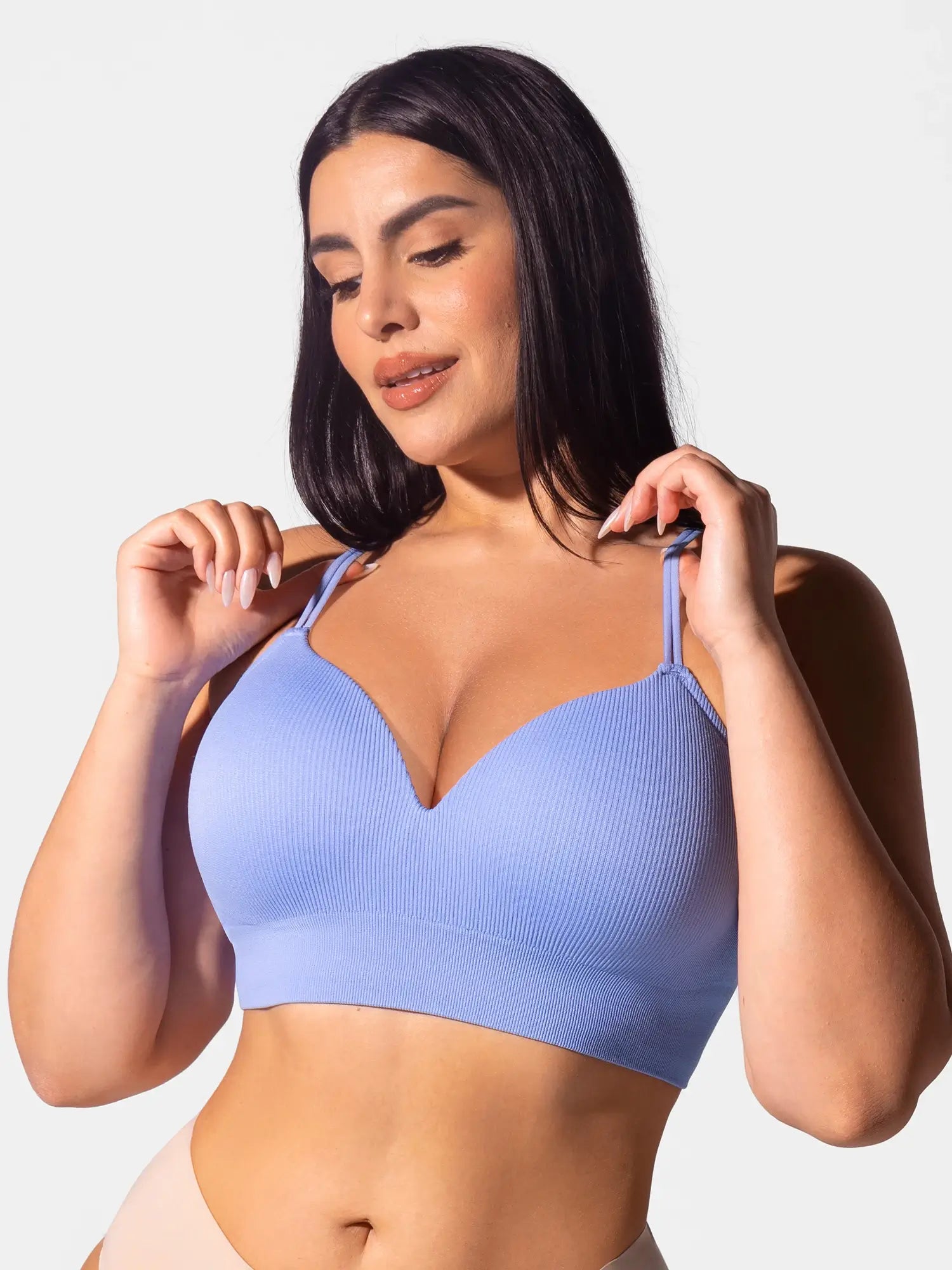 Lift Adjustable Seamless Wireless Ribbed Bra