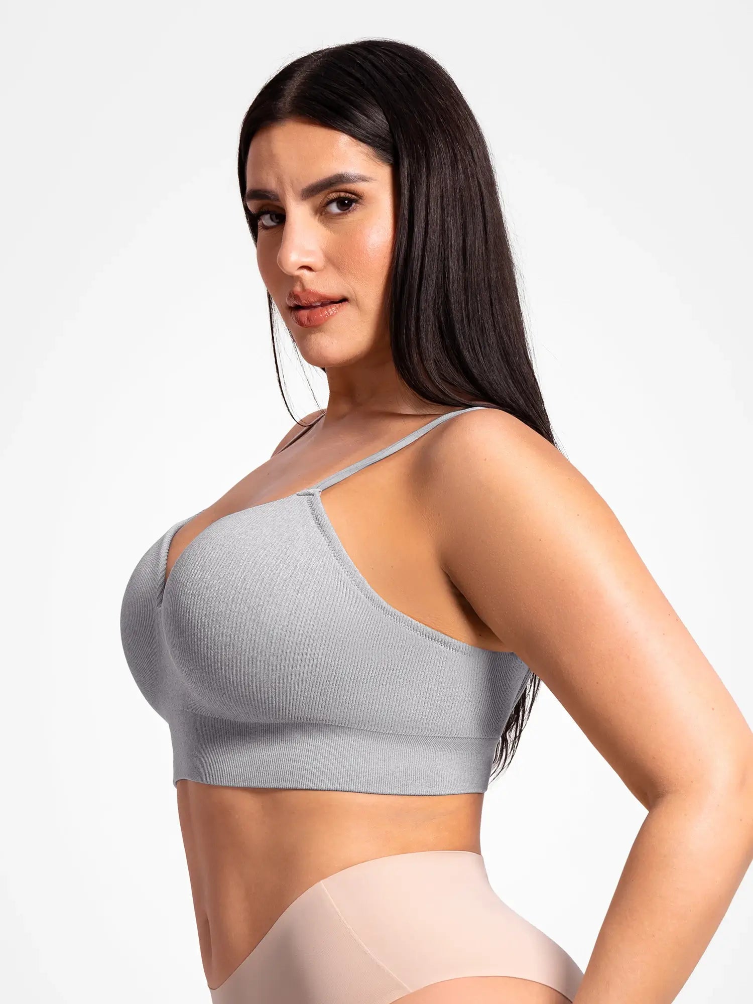 Lift Adjustable Seamless Wireless Ribbed Bra