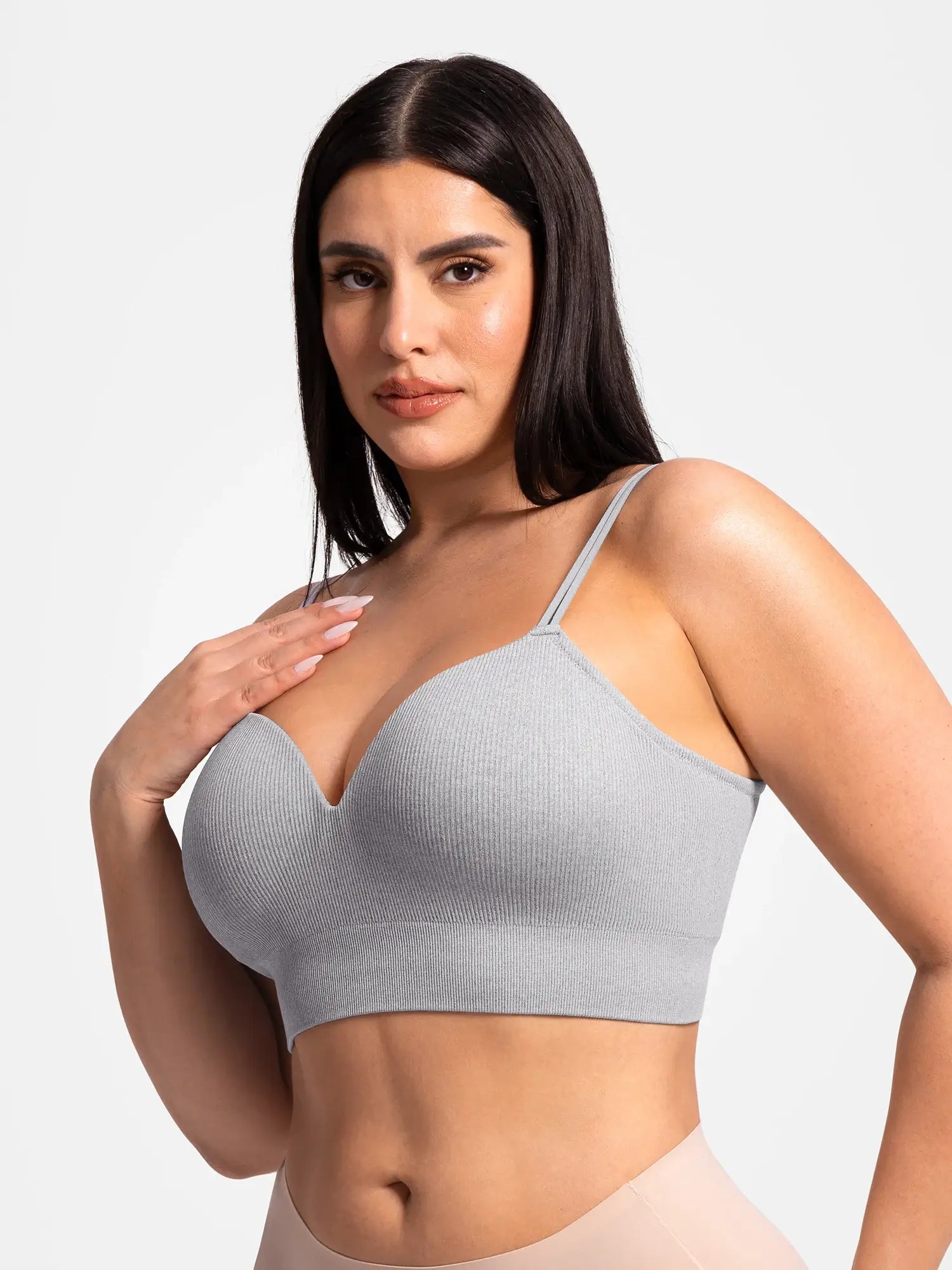 Lift Adjustable Seamless Wireless Ribbed Bra