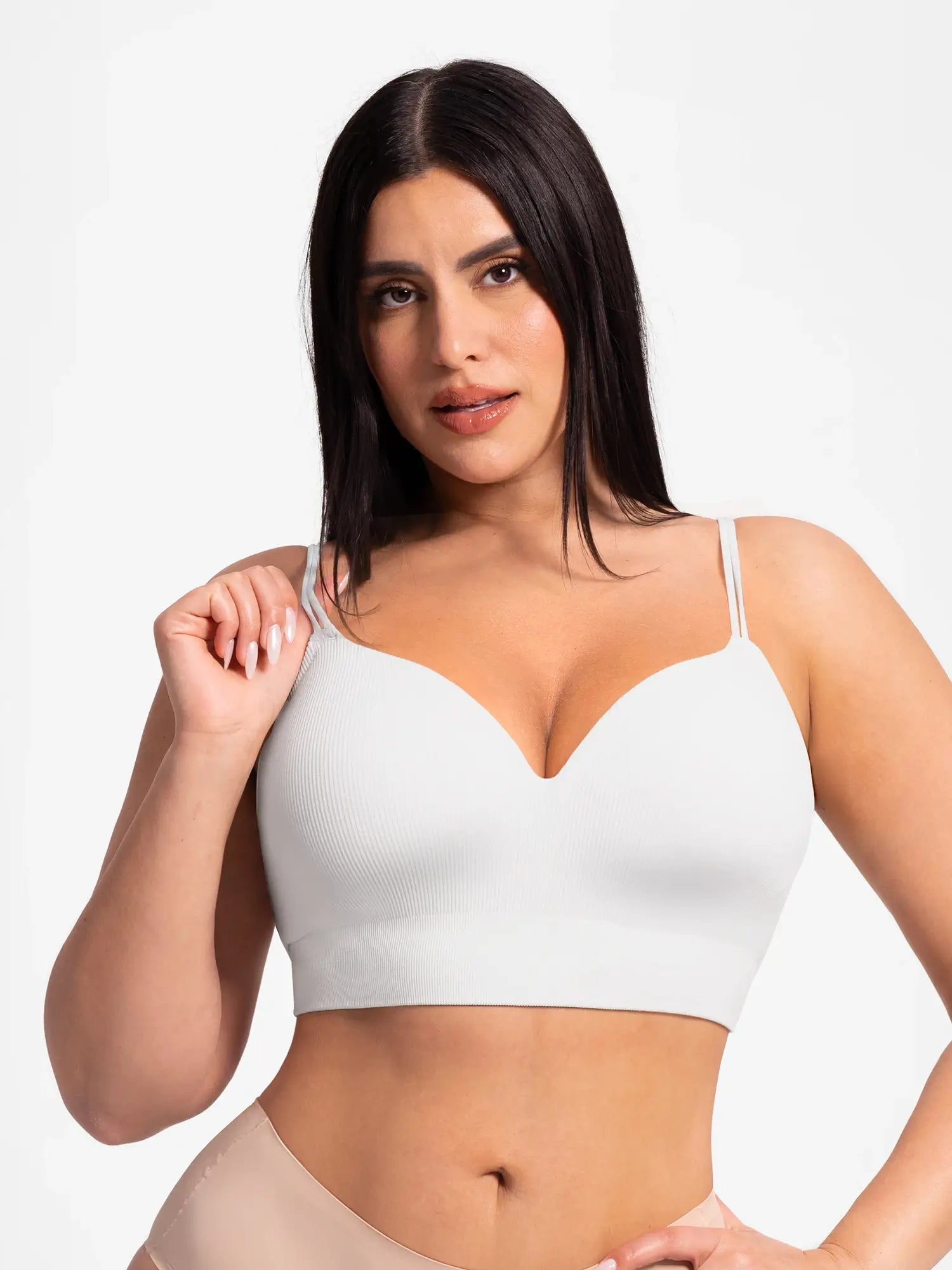 Lift Adjustable Seamless Wireless Ribbed Bra