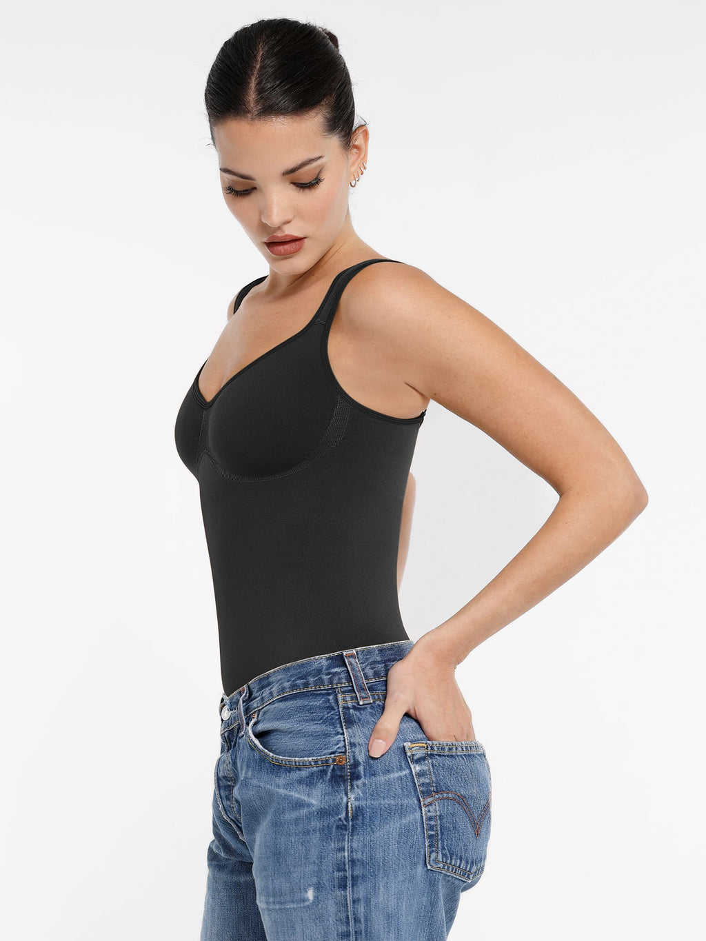 Support Diamond Neck Seamless Shaping Bodysuit
