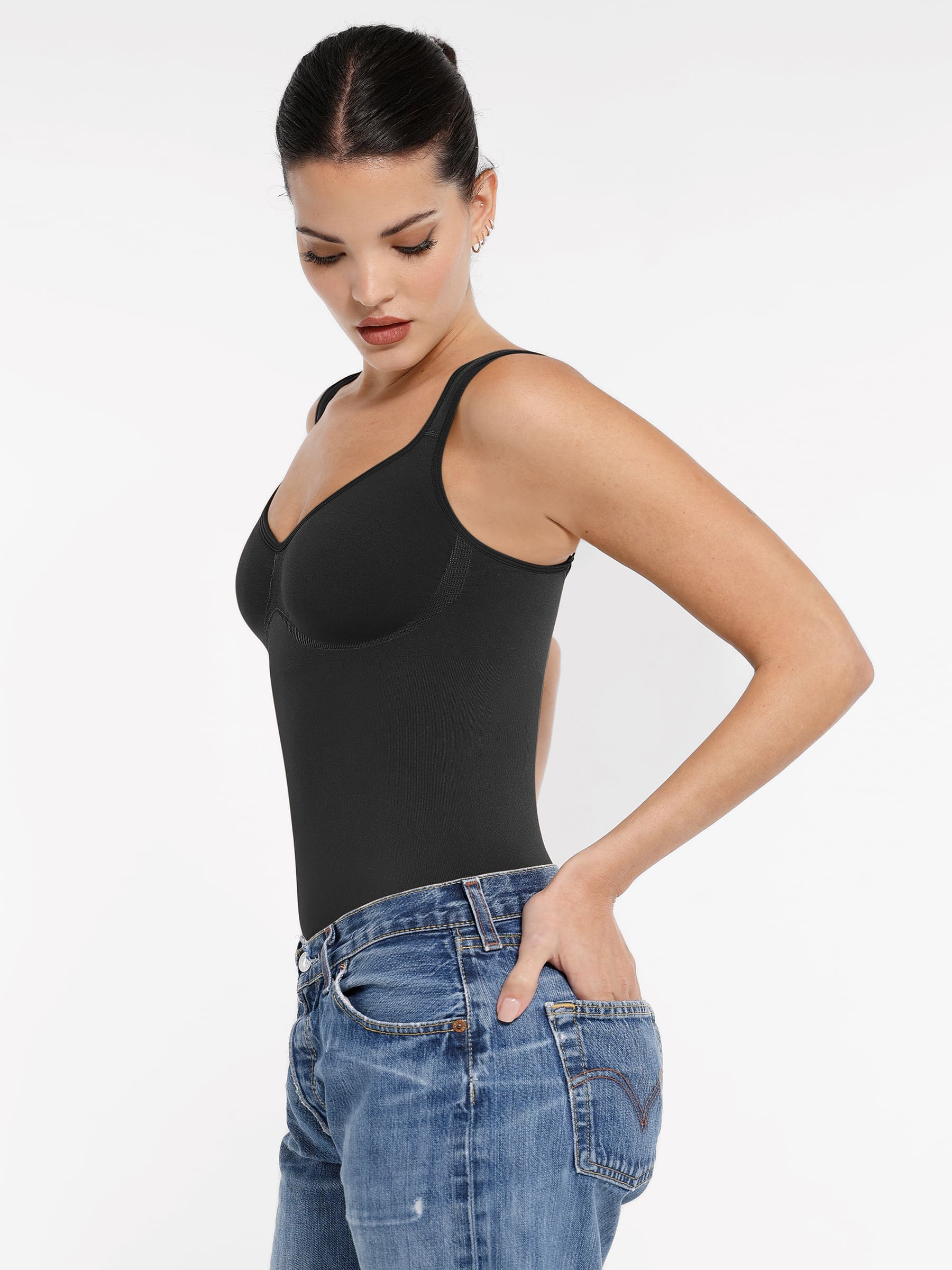 Support Diamond Neck Seamless Shaping Bodysuit