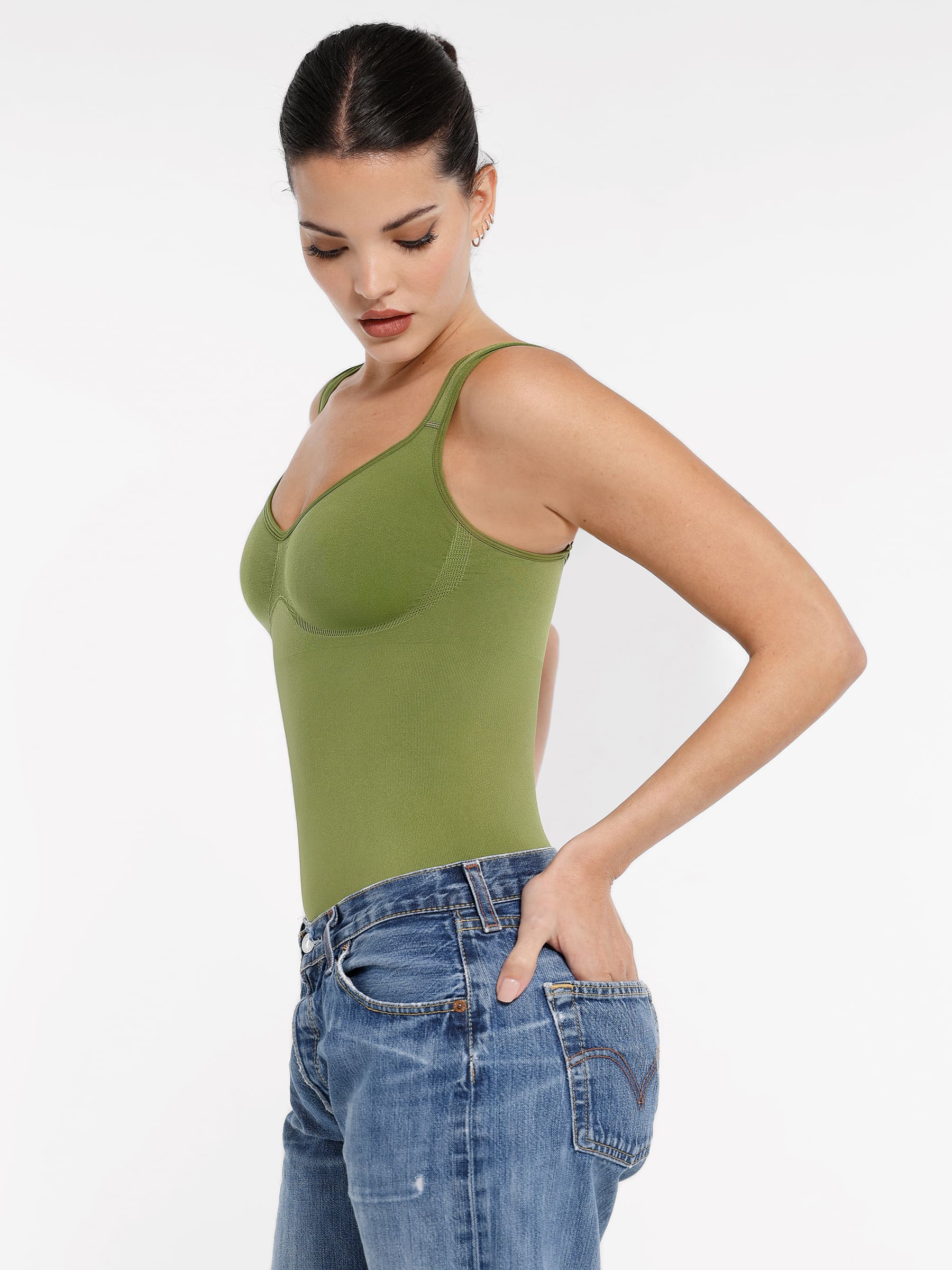 Support Diamond Neck Seamless Shaping Bodysuit