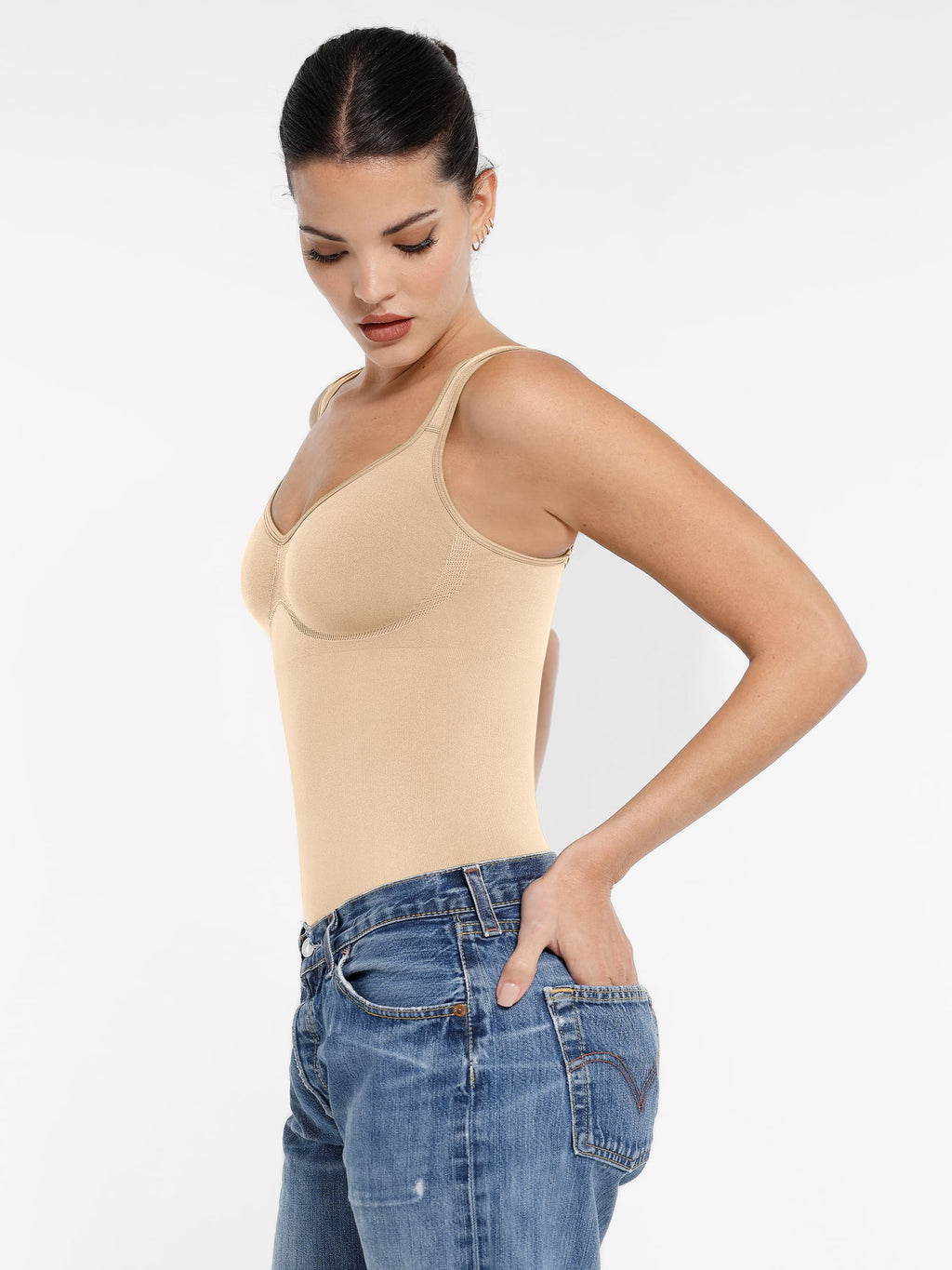 Support Diamond Neck Seamless Shaping Bodysuit