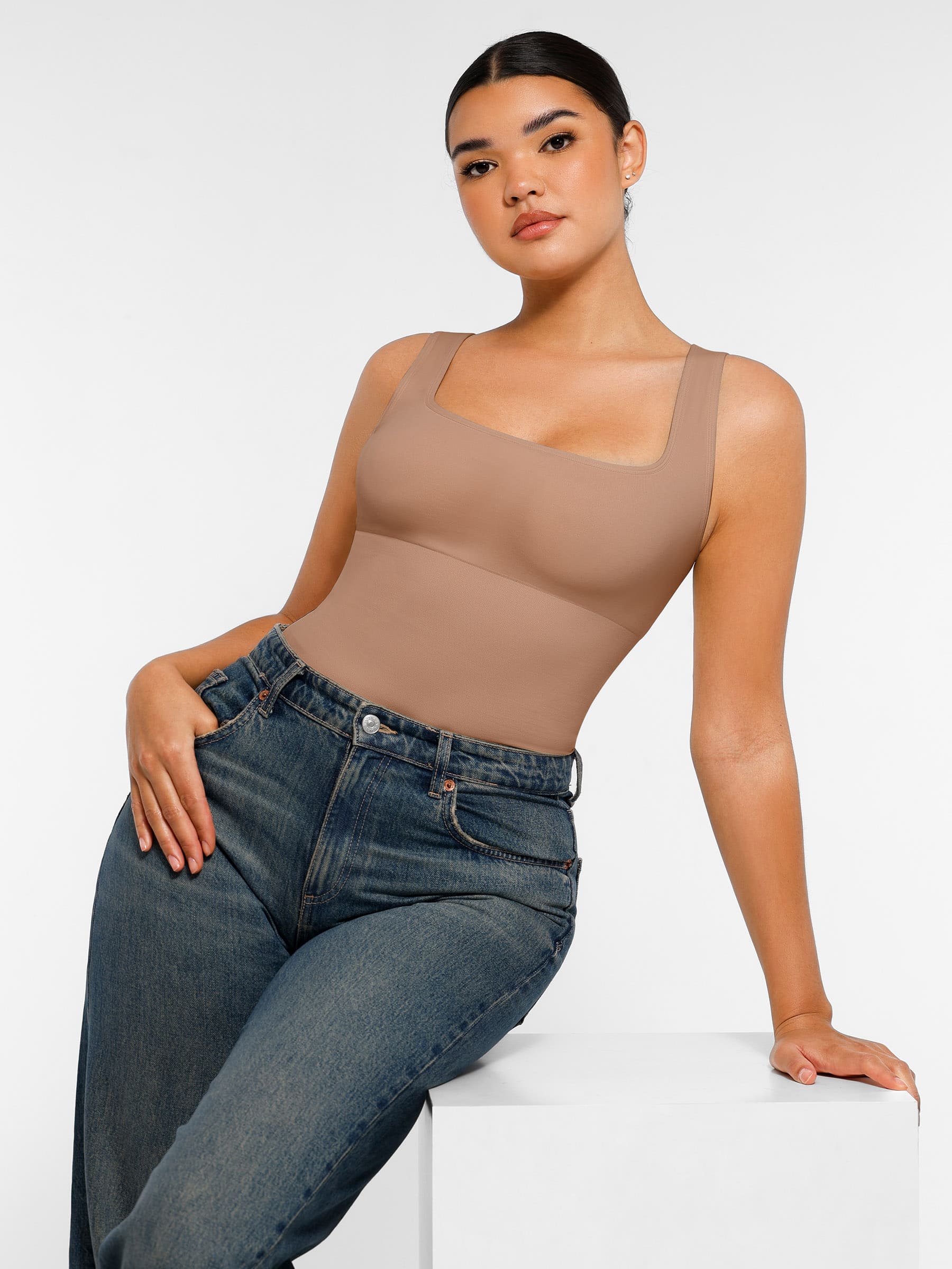 Square Neck Soft Seamless Bodysuit