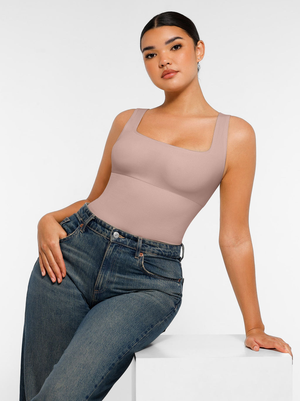 Square Neck Soft Seamless Bodysuit
