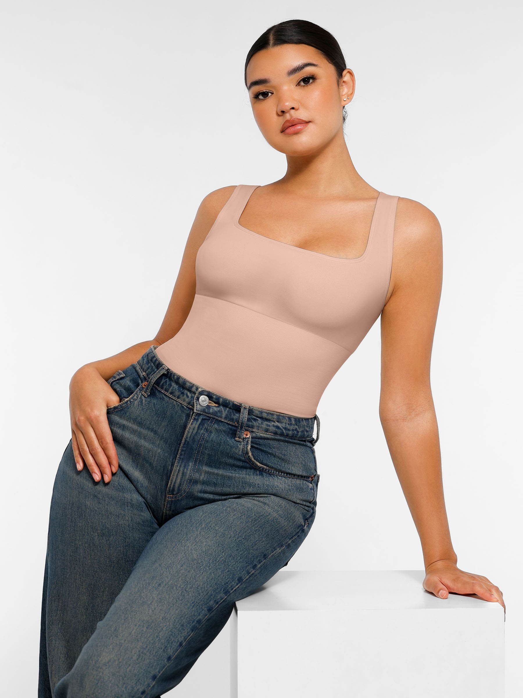 Square Neck Soft Seamless Bodysuit