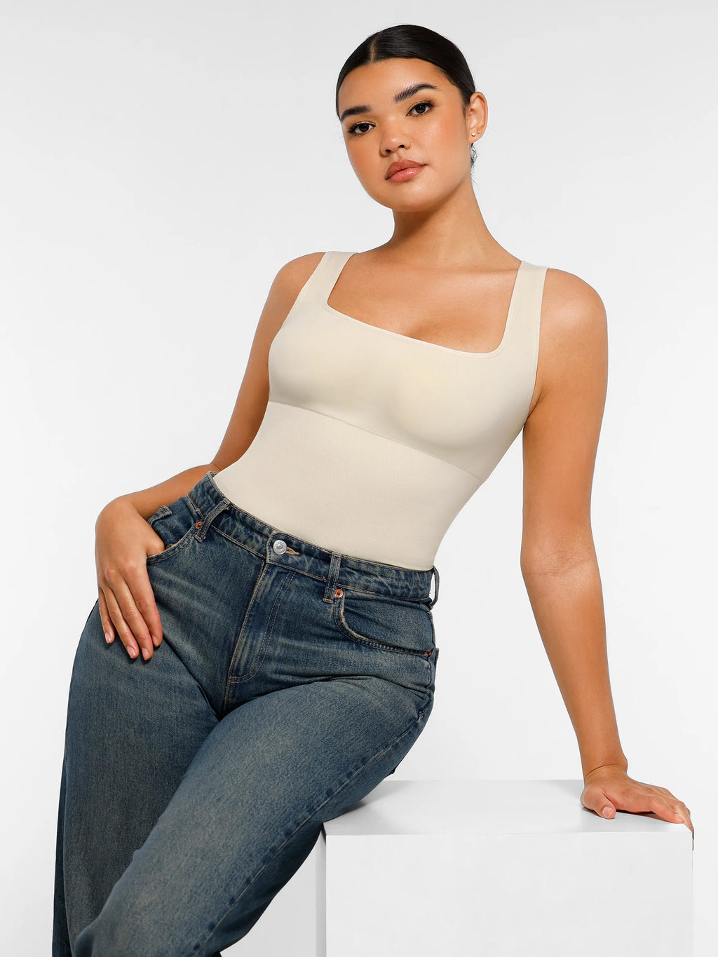 Square Neck Soft Seamless Bodysuit