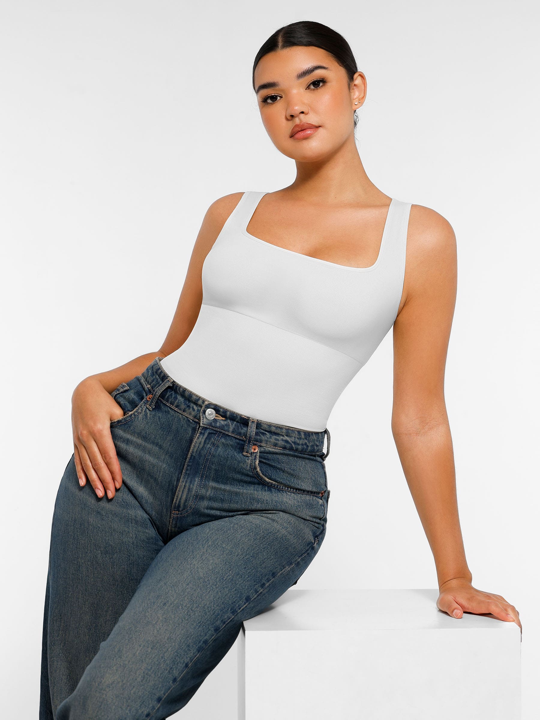 Square Neck Soft Seamless Bodysuit