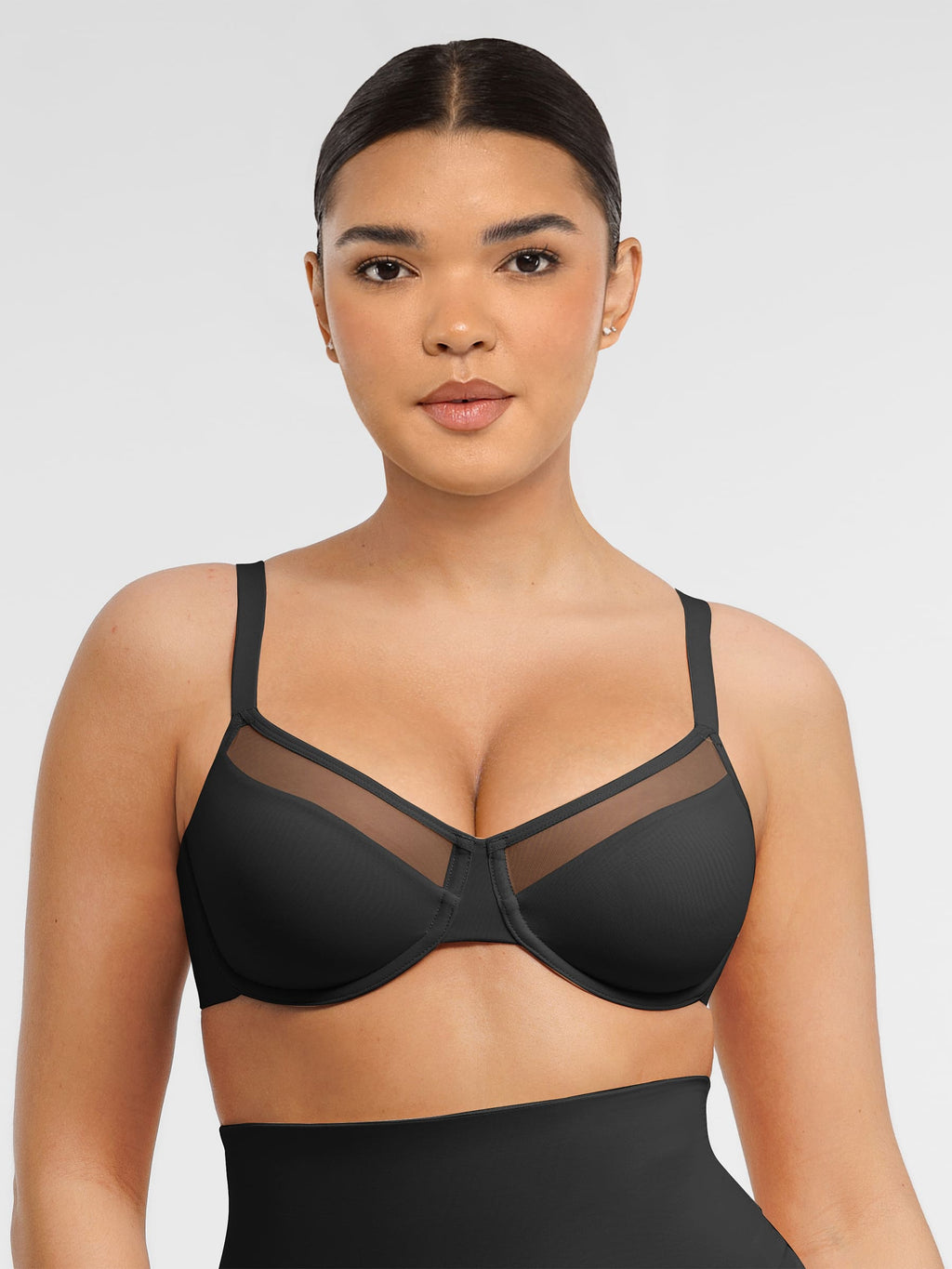 Sheer Mesh Full Coverage Unpadded Underwire Bra
