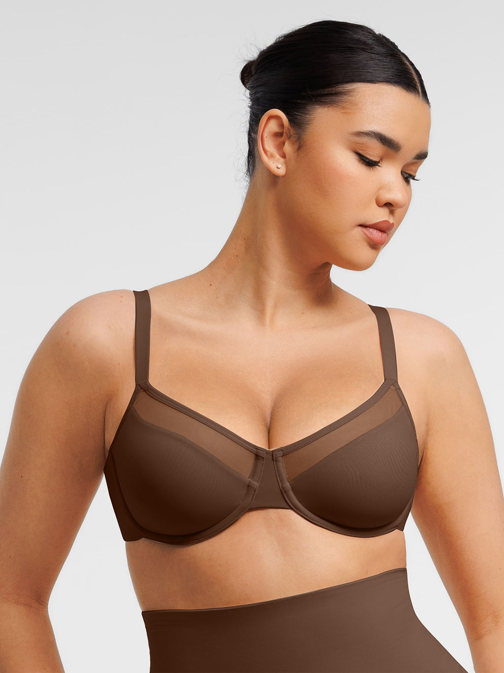 Sheer Mesh Full Coverage Unpadded Underwire Bra