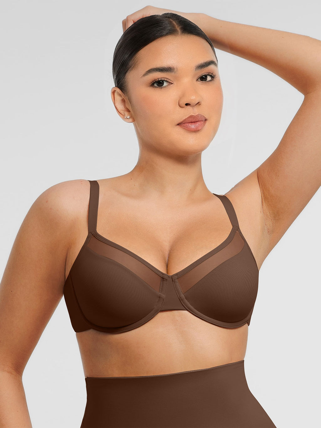 Sheer Mesh Full Coverage Unpadded Underwire Bra