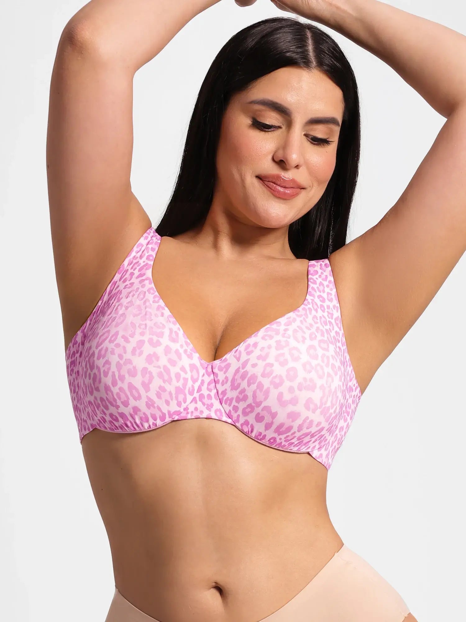 Adjustable-Strap Underwire Deep V-neck Bra