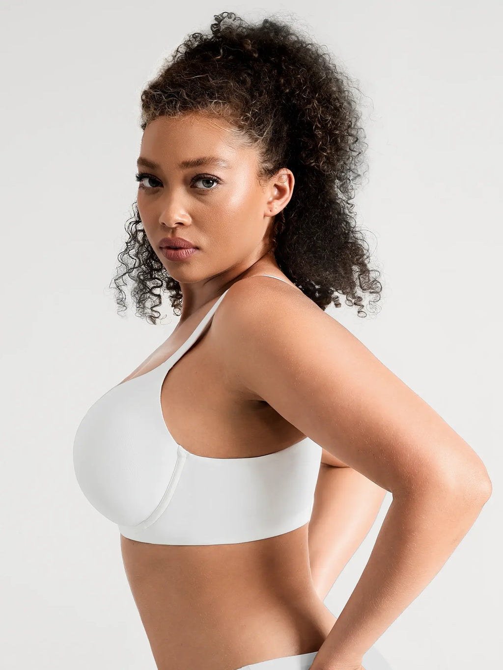 Support V-Neck Sheer Minimizer Bra
