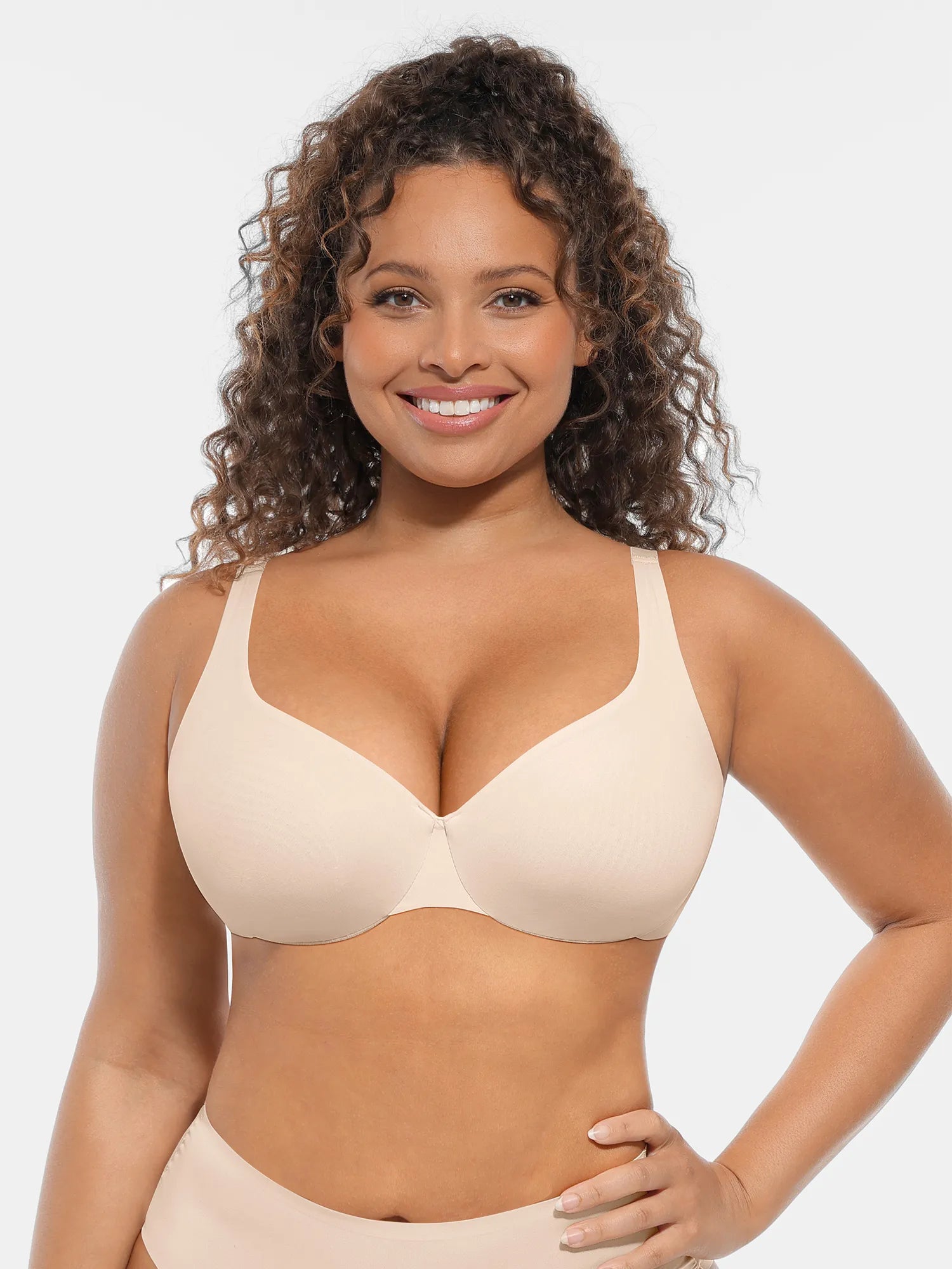 Adjustable-Strap Underwire Deep V-neck Bra Bundle
