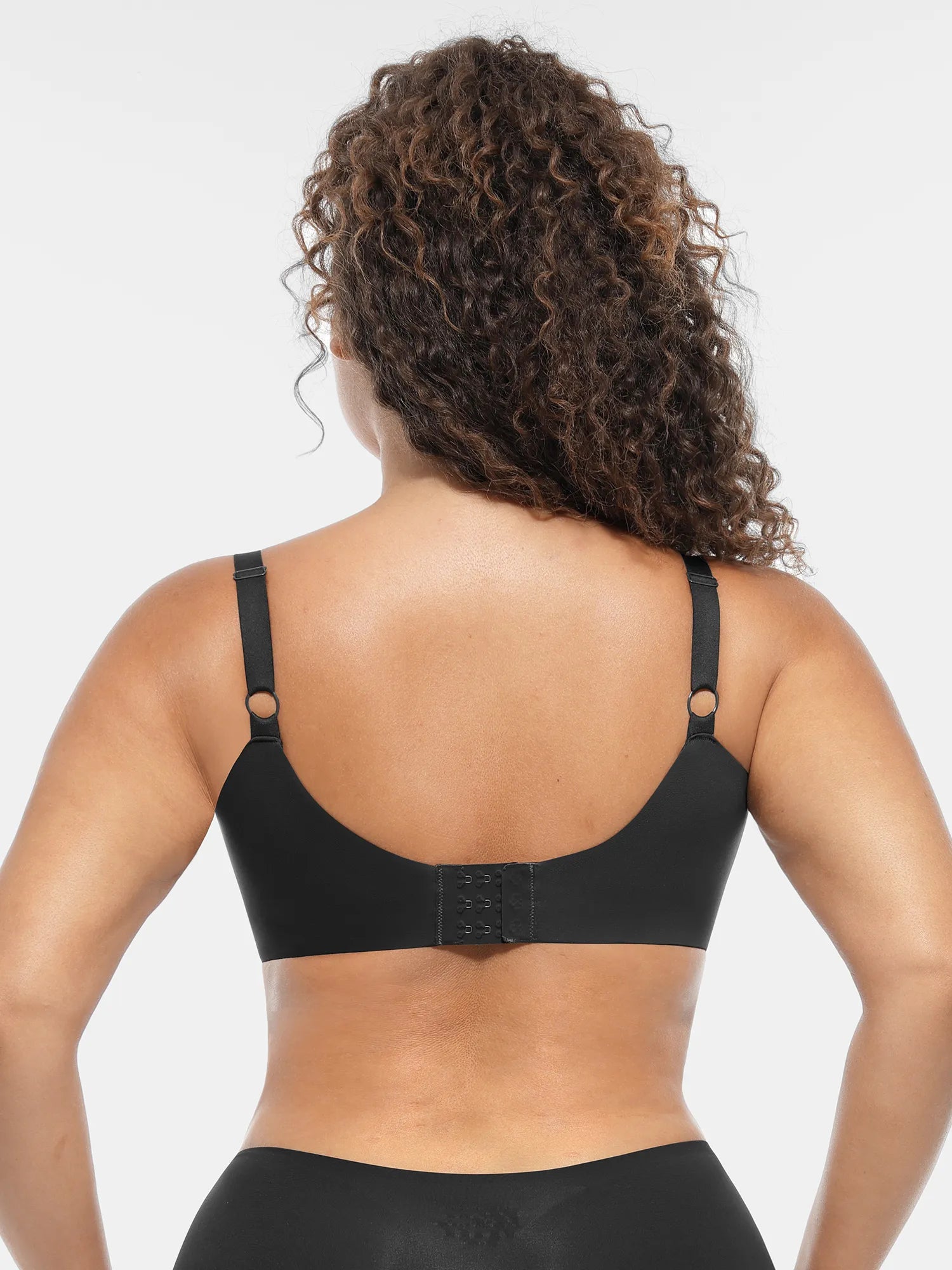 Adjustable-Strap Underwire Deep V-neck Bra