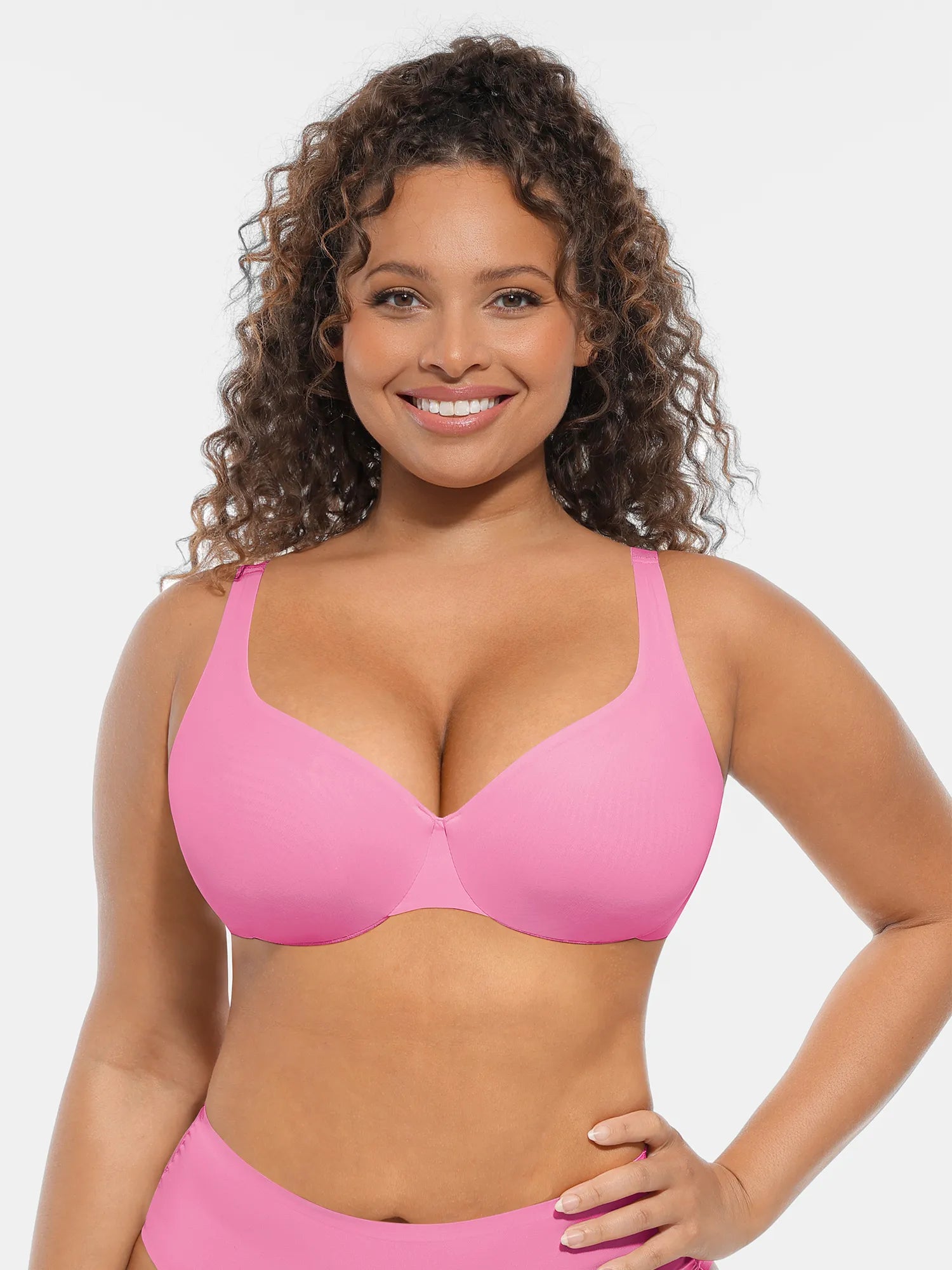 Adjustable-Strap Underwire Deep V-neck Bra Bundle