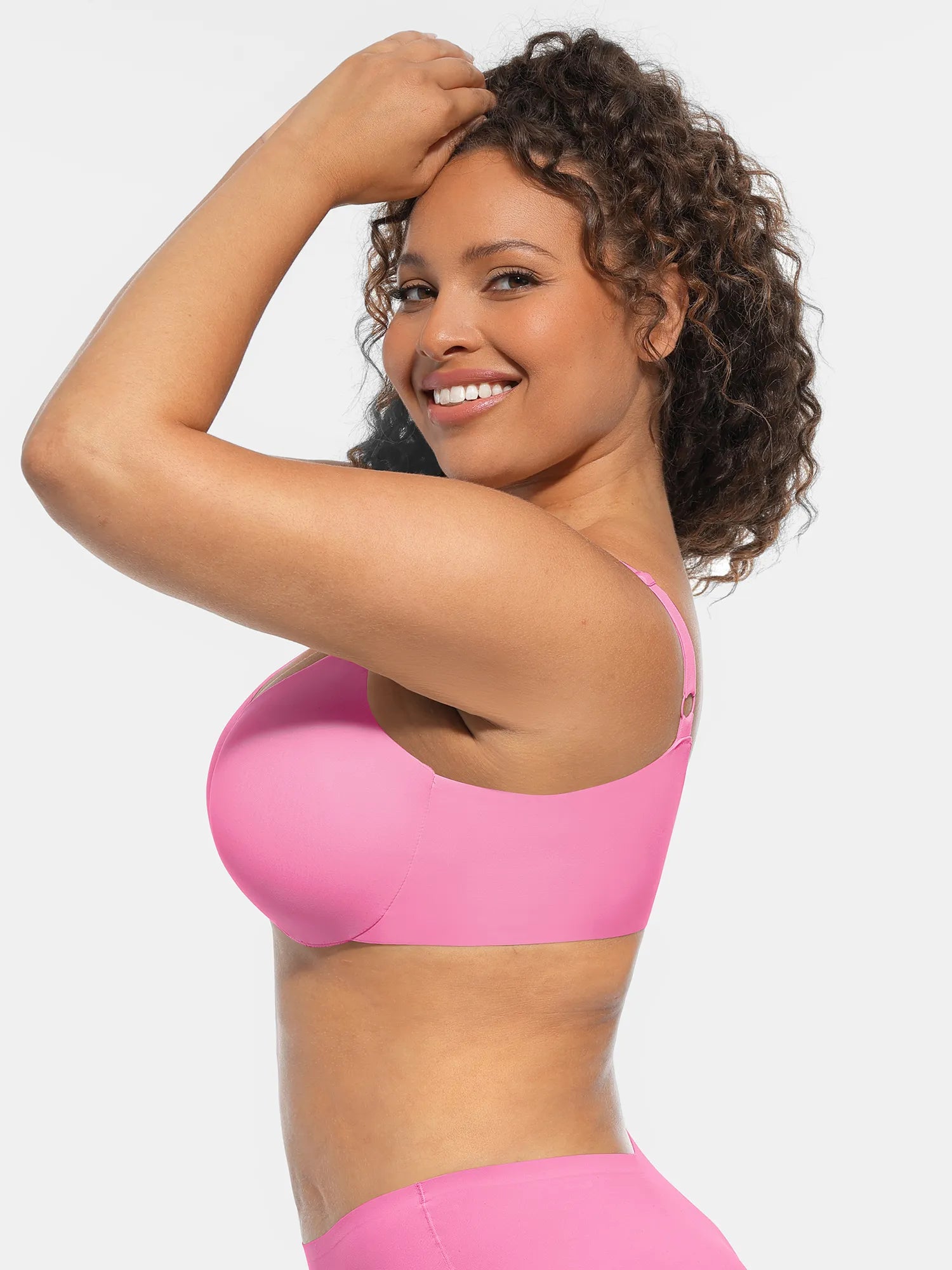 Adjustable-Strap Underwire Deep V-neck Bra