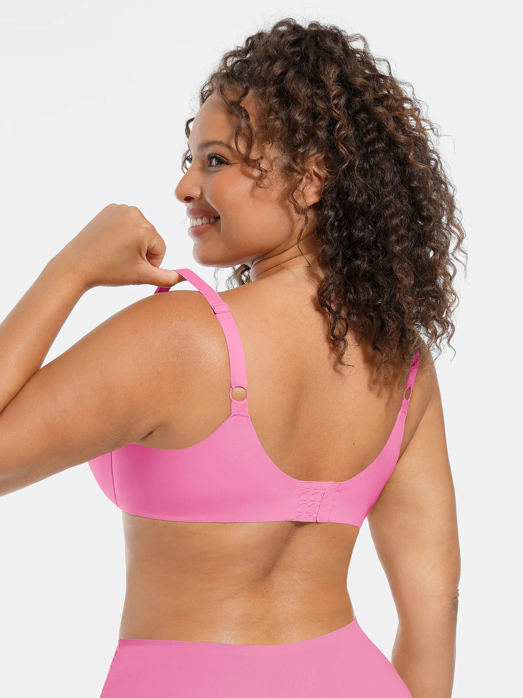 Adjustable-Strap Underwire Deep V-neck Bra