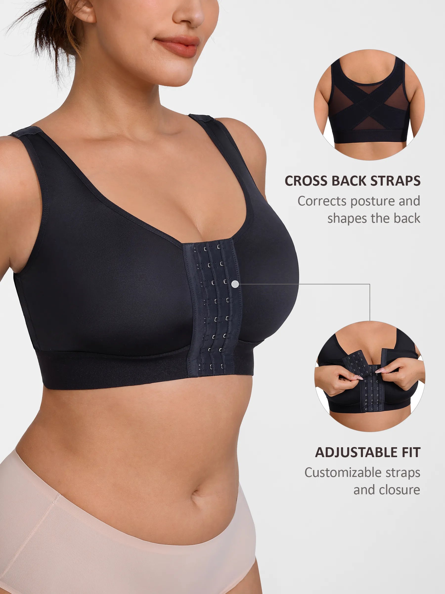 Support Front-Closure Breathable Bra