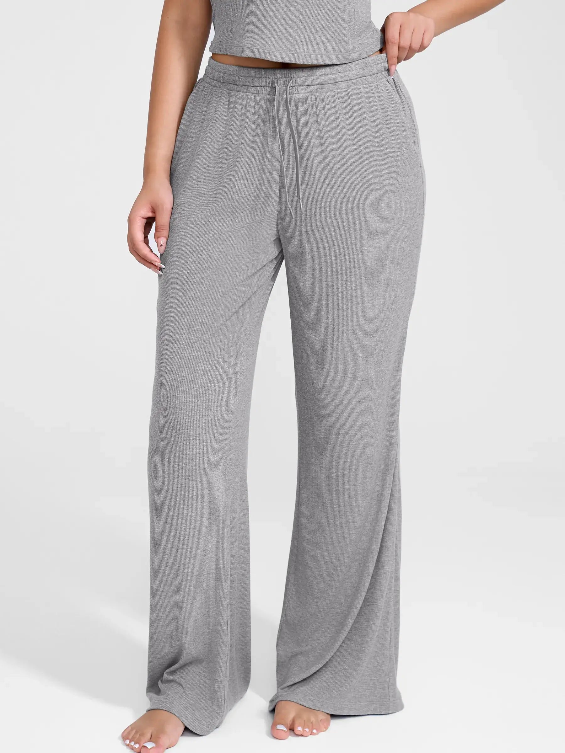Ribbed Wide-Leg Soft Lounge Pants