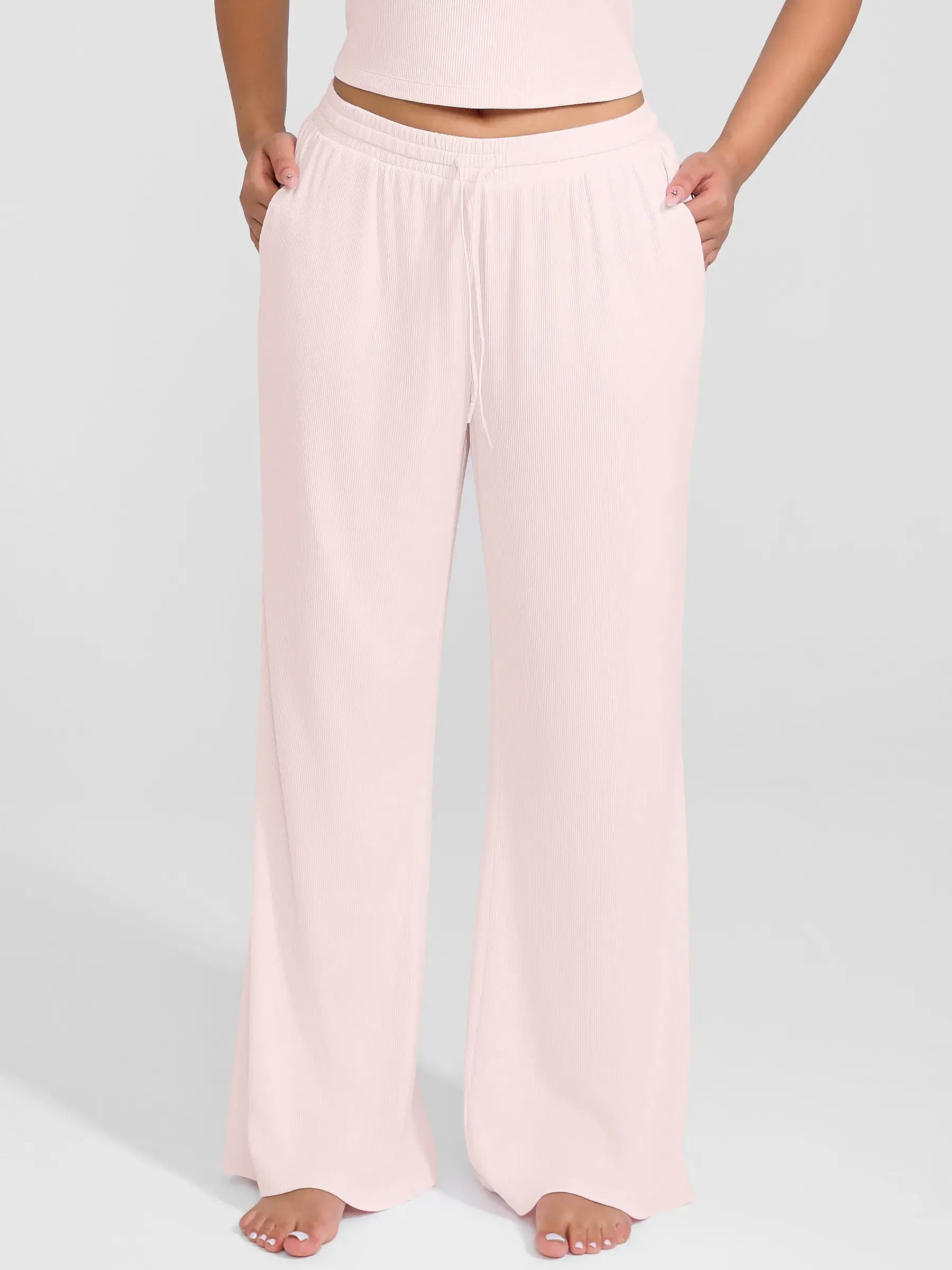 Ribbed Wide-Leg Soft Lounge Pants