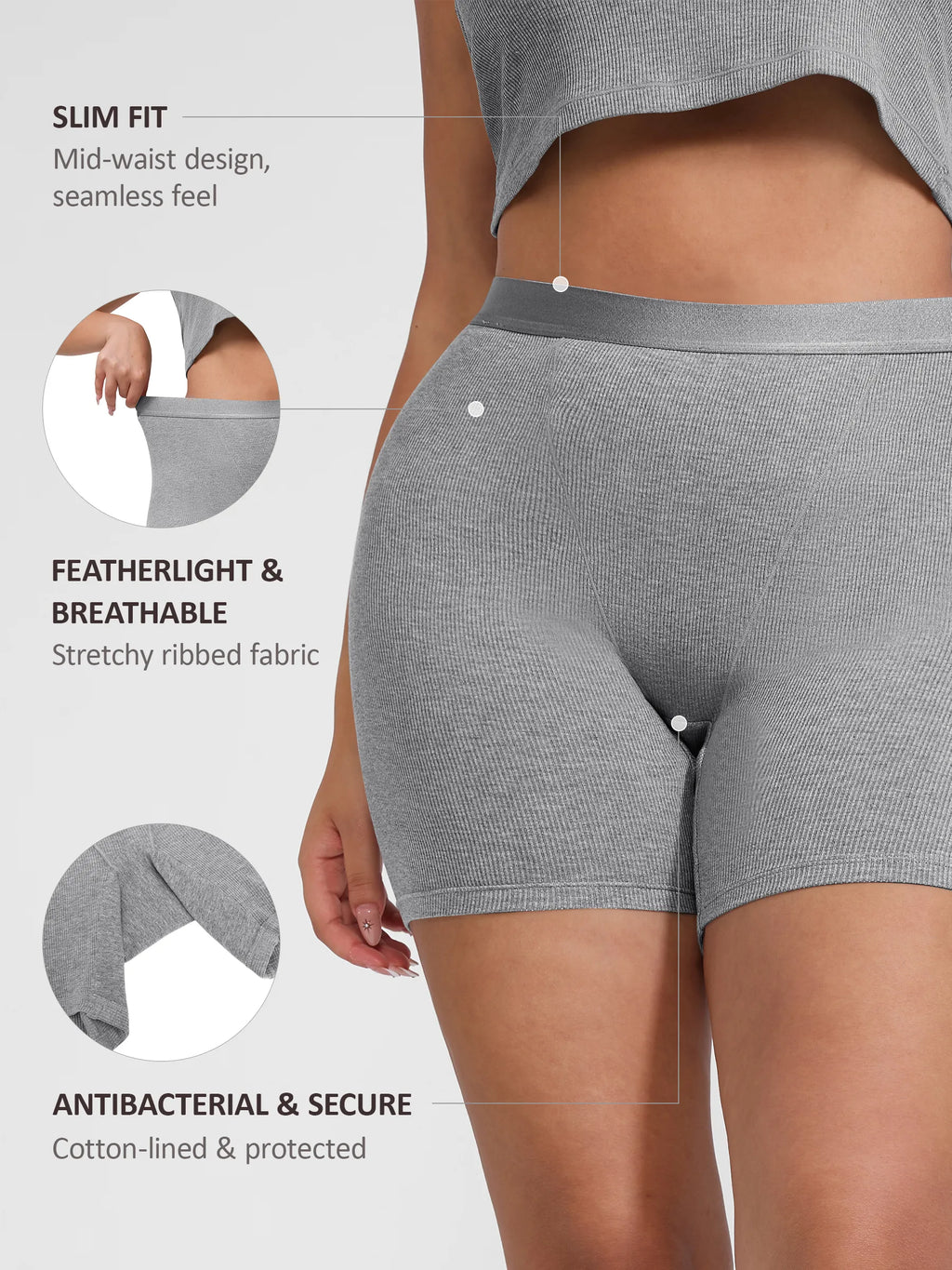 Ribbed Soft Cotton Boxer Short
