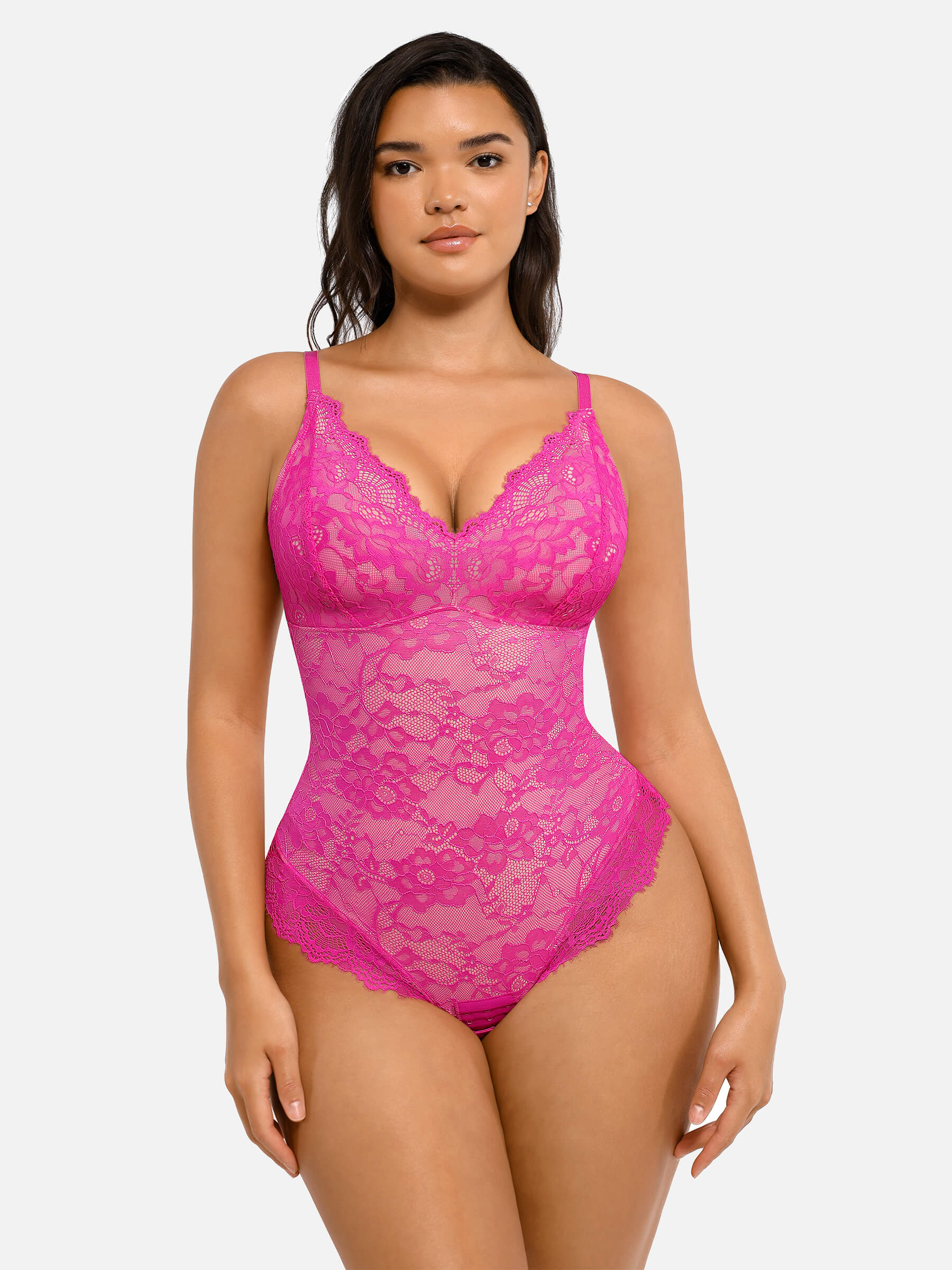 2-Pack Lace V Neck Bodysuit Bundle