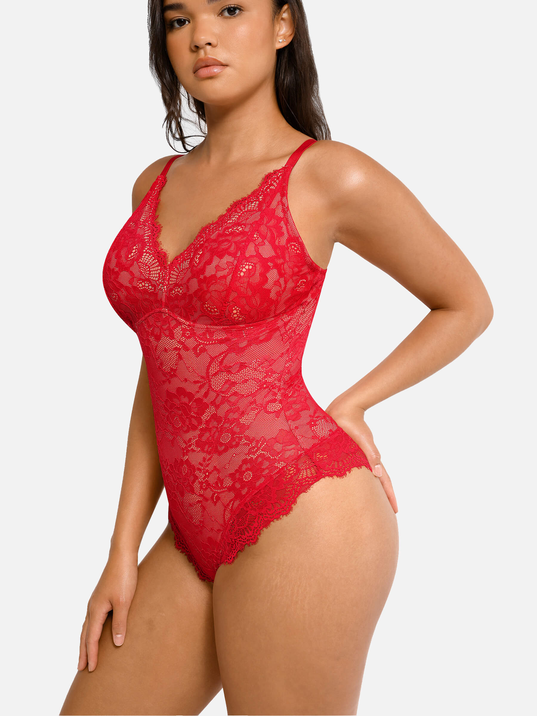 Lace V-Neck Breathable Bodysuit