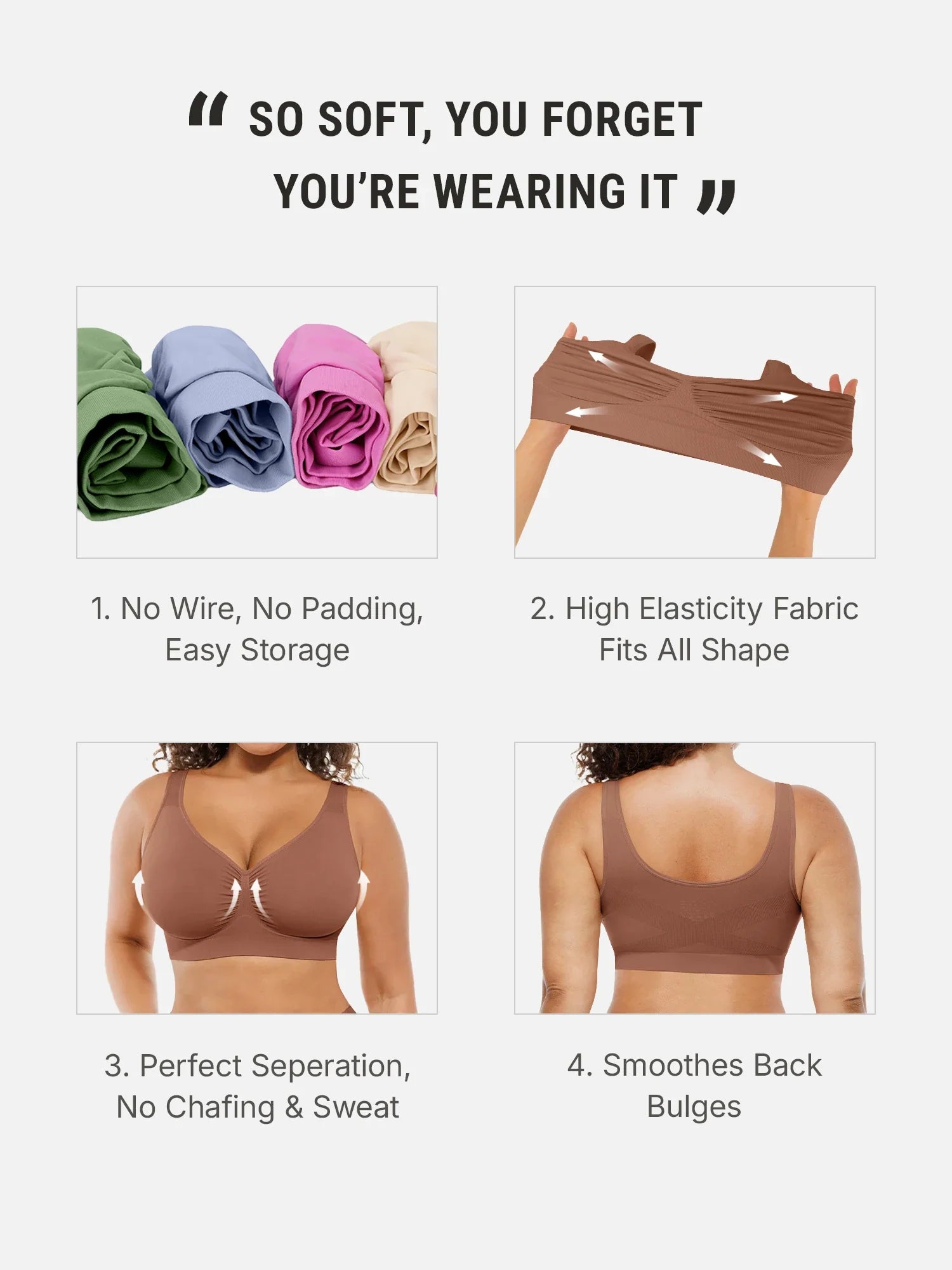 No Underwire Wide Straps Everyday Bra Bundle