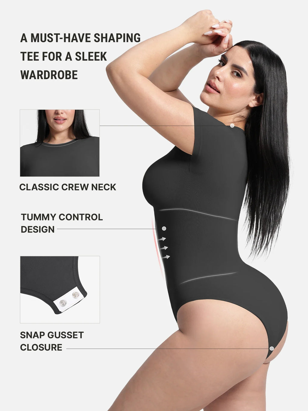 Crew Neck Seamless Soft Everyday Bodysuit