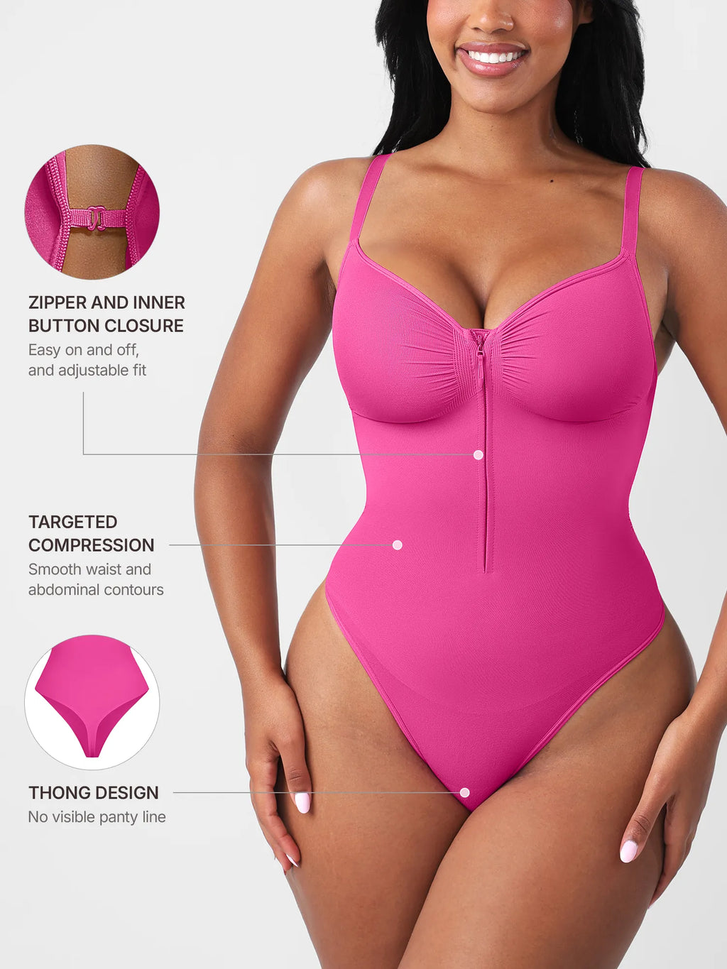 Seamless Tummy Control Zipper Bodysuit