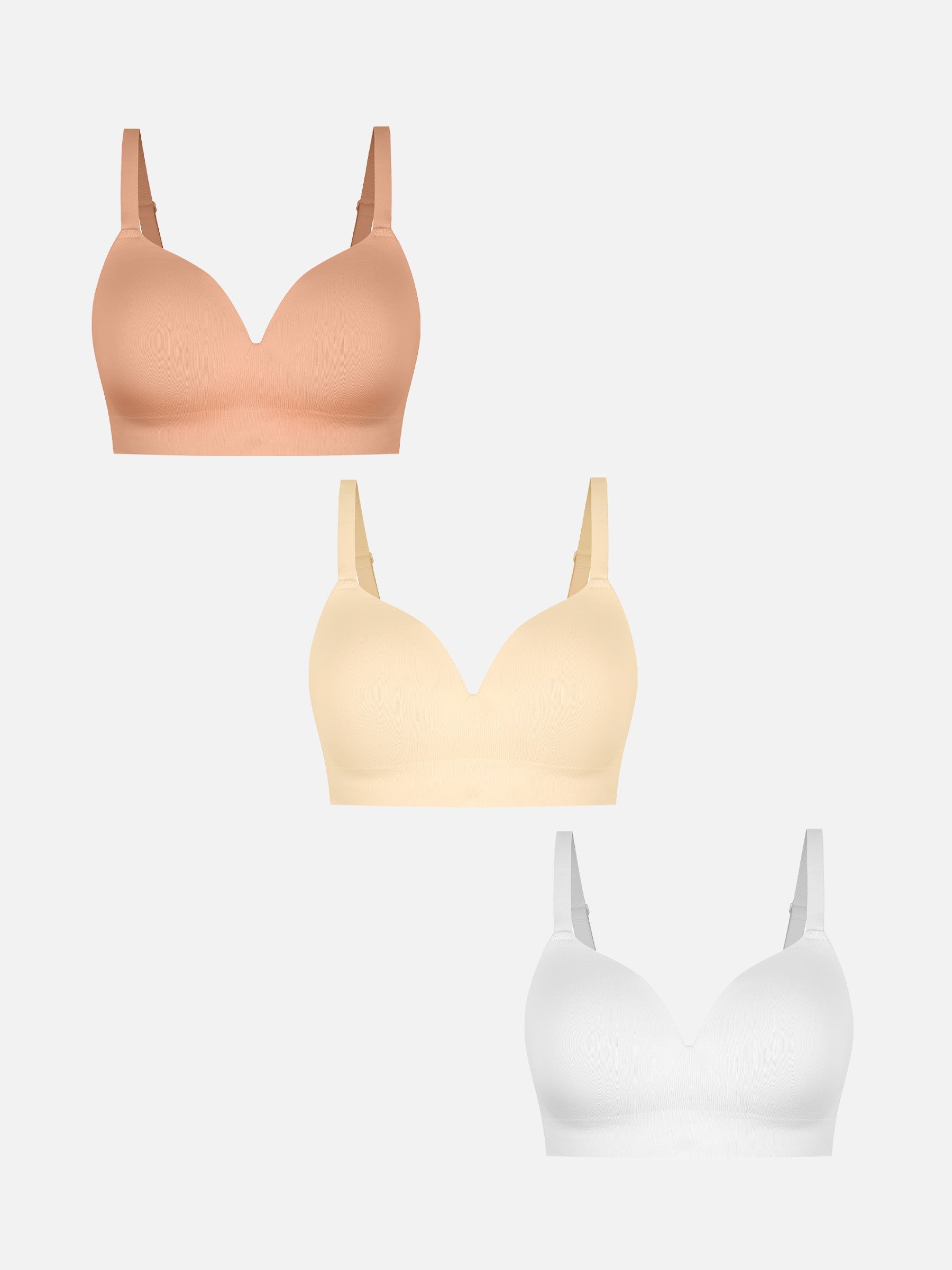 Wireless Push-Up Seamless Full Coverage Bra Bundle