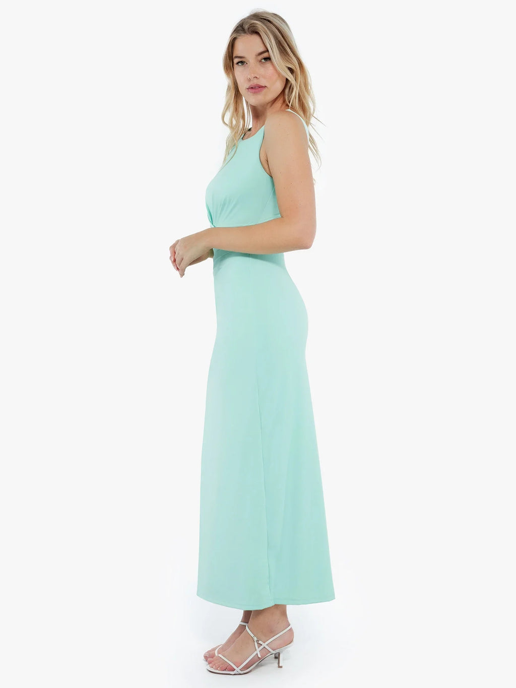 Popilush Shapewear Boatneck Draped Sculpting Maxi Dress