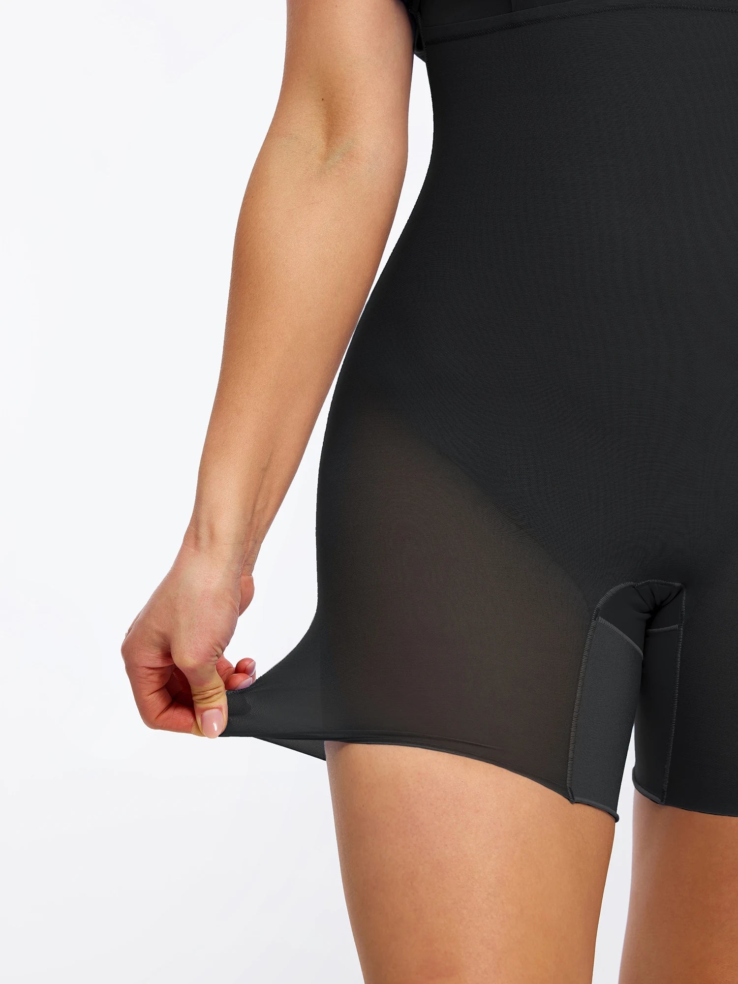 Popilush Shapewear Cut-in Square Neck Sculpting Midi Dress