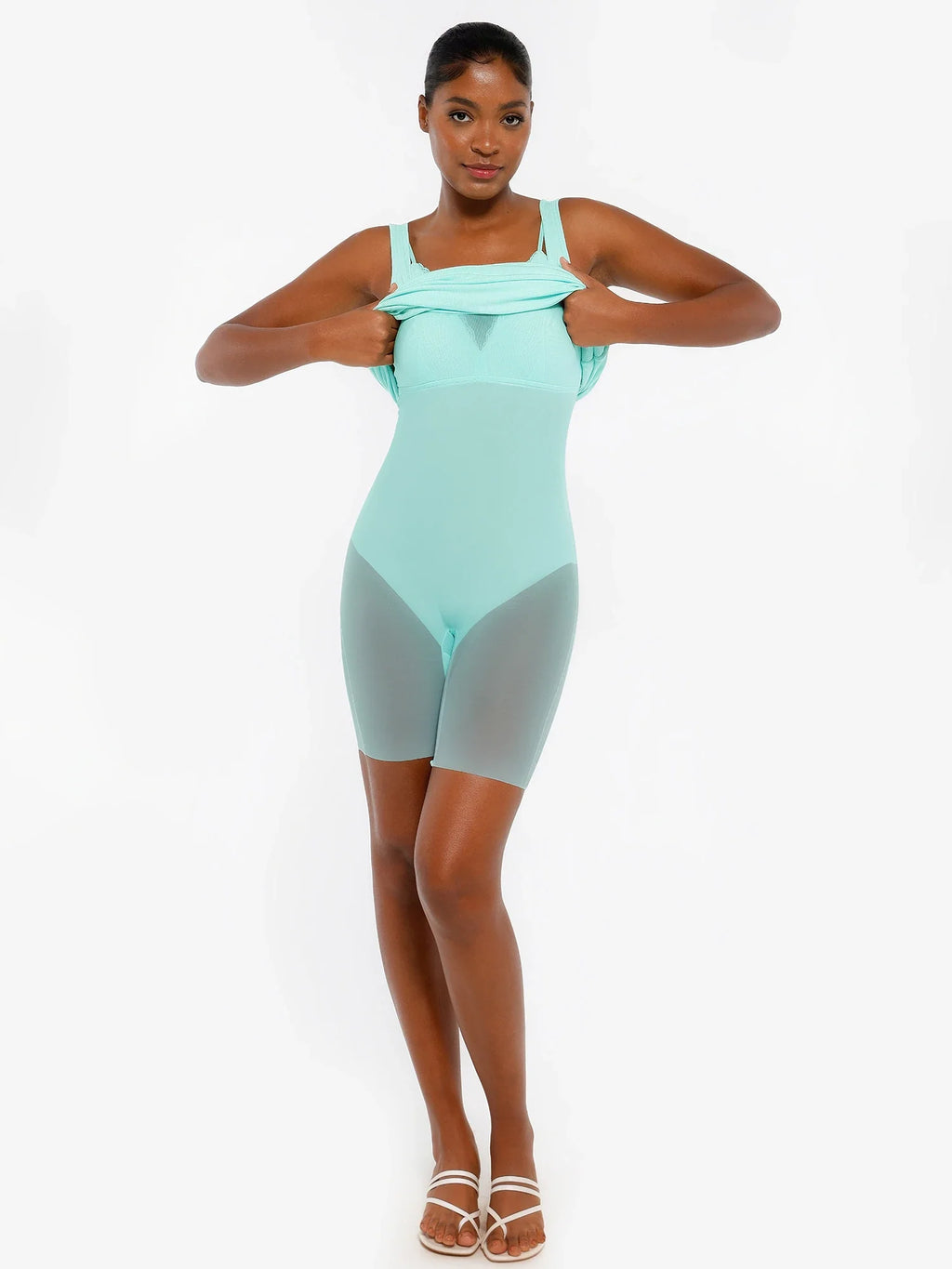 Popilush Shapewear Modal Sculpting Inner Lace Cami Mini Dress