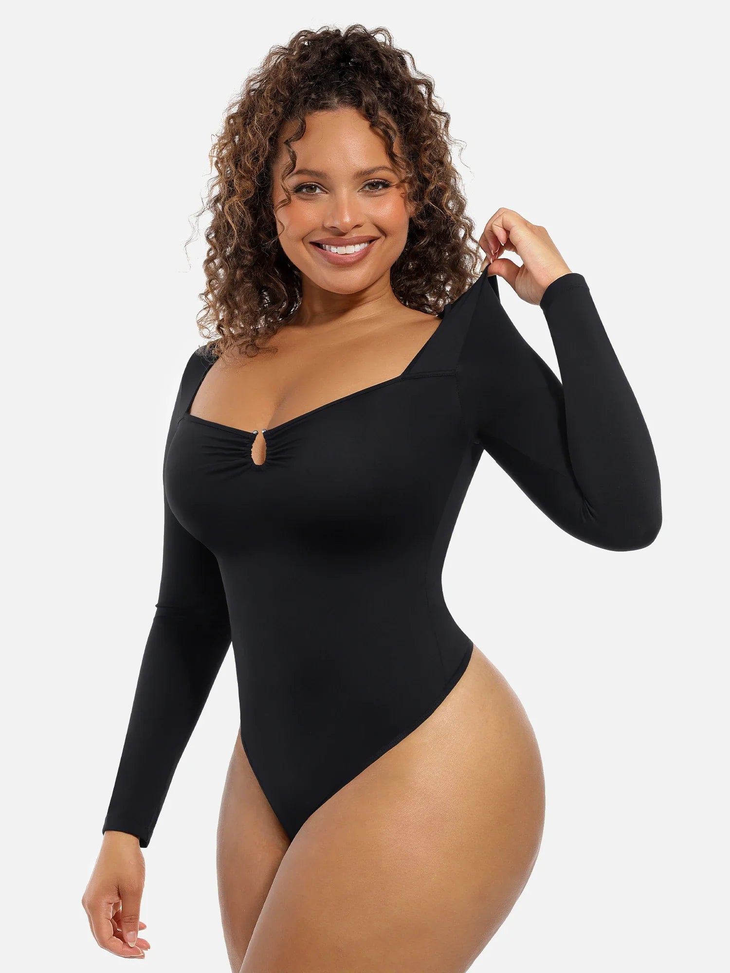 Ultra-Stretch Tummy Control Long-Sleeve Bodysuit