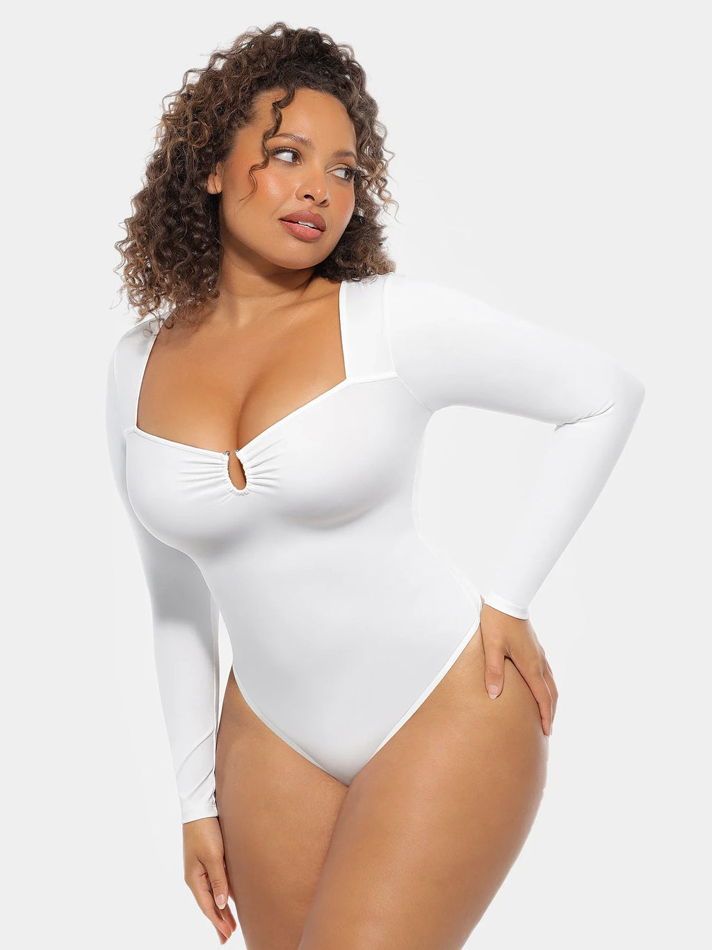 Ultra-Stretch Tummy Control Long-Sleeve Bodysuit