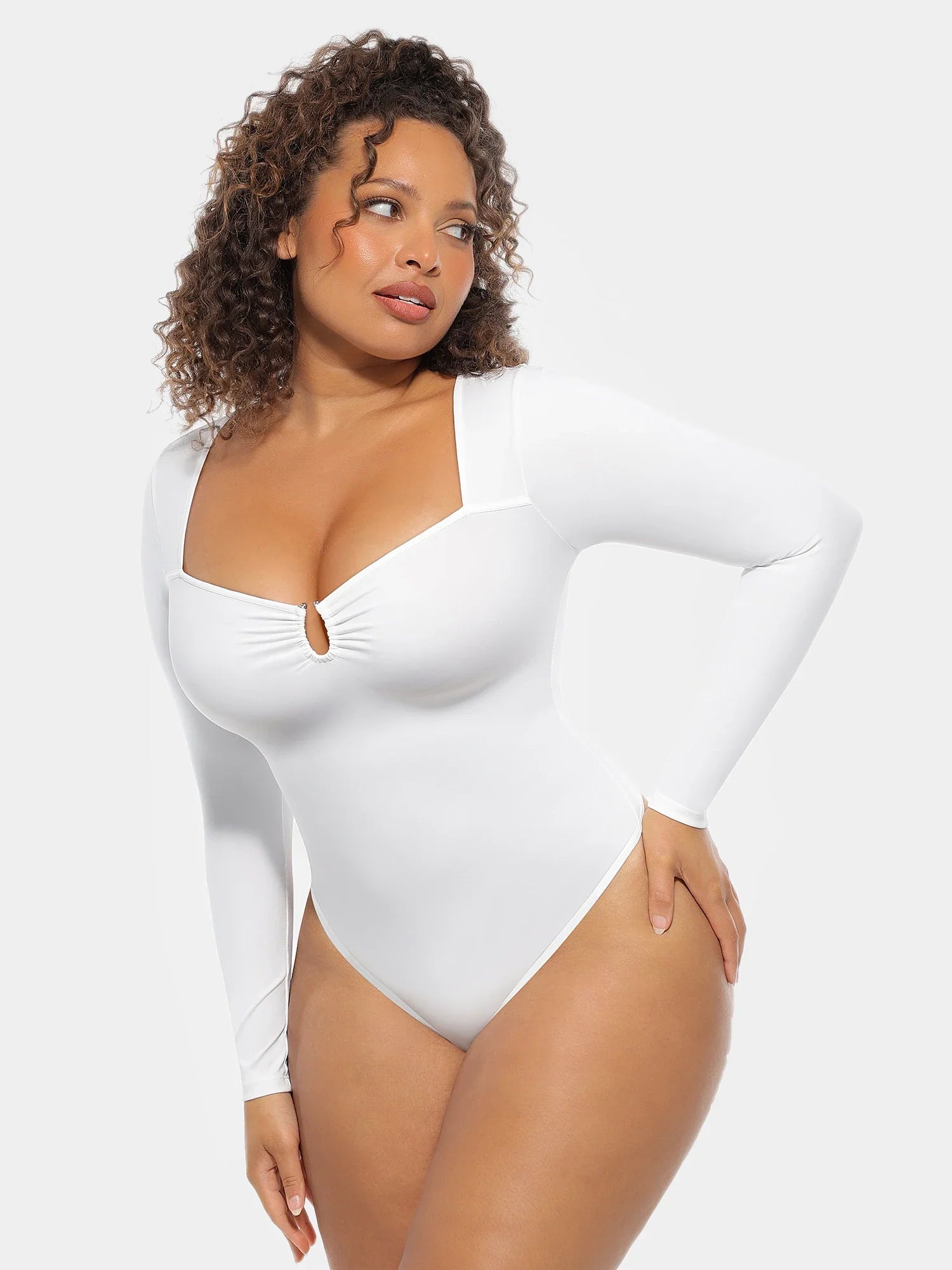 Ultra-Stretch Tummy Control Long-Sleeve Bodysuit