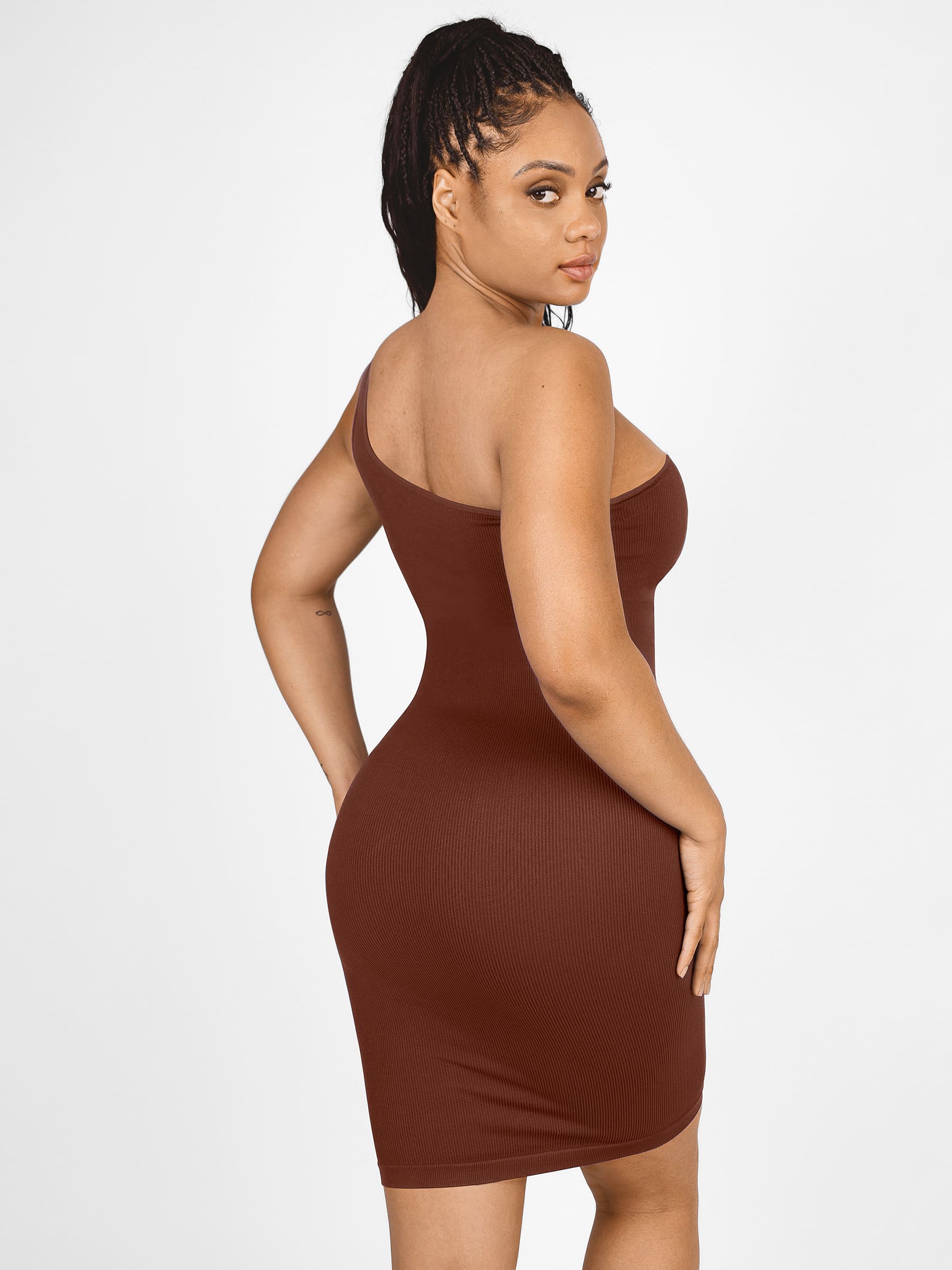 One-Shoulder Tummy Control Shaper Dress