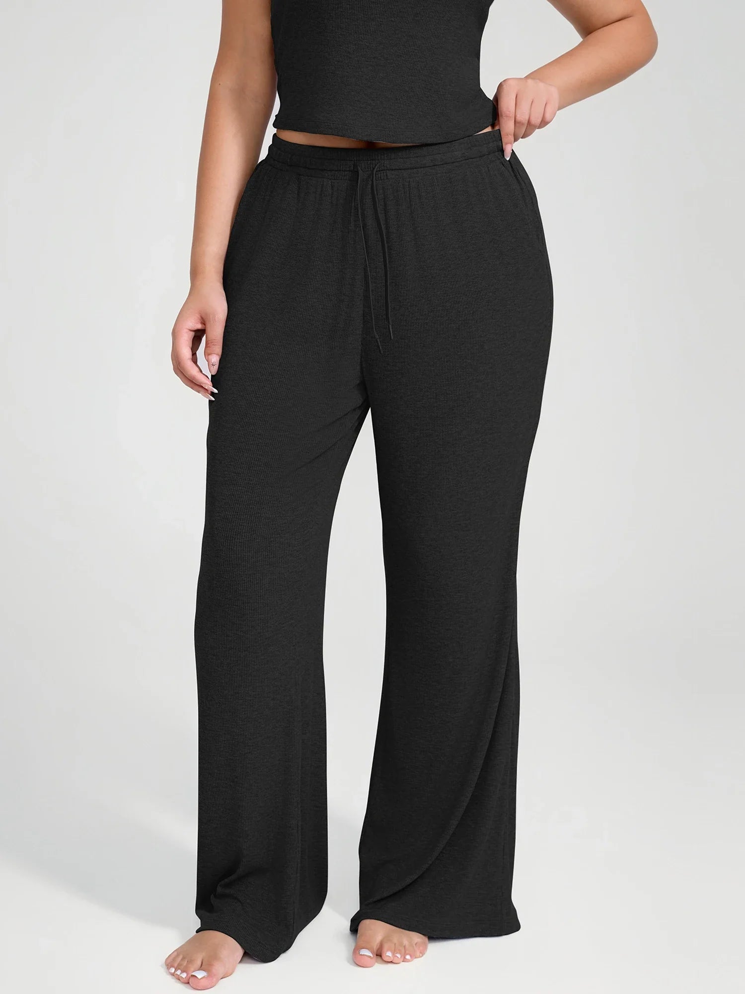 Ribbed Wide-Leg Soft Lounge Pants