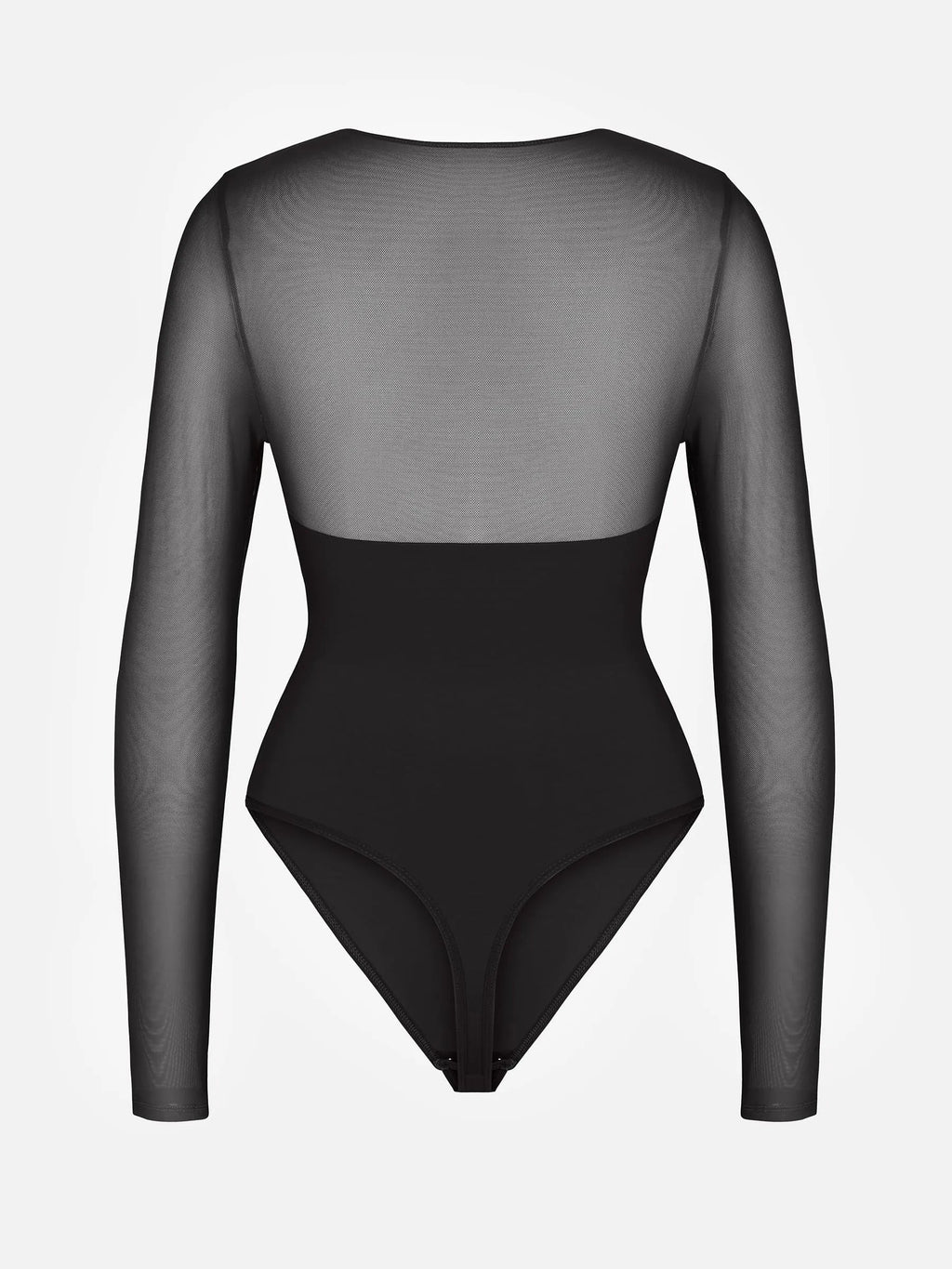 Mesh Panel V-Neck Bodysuit