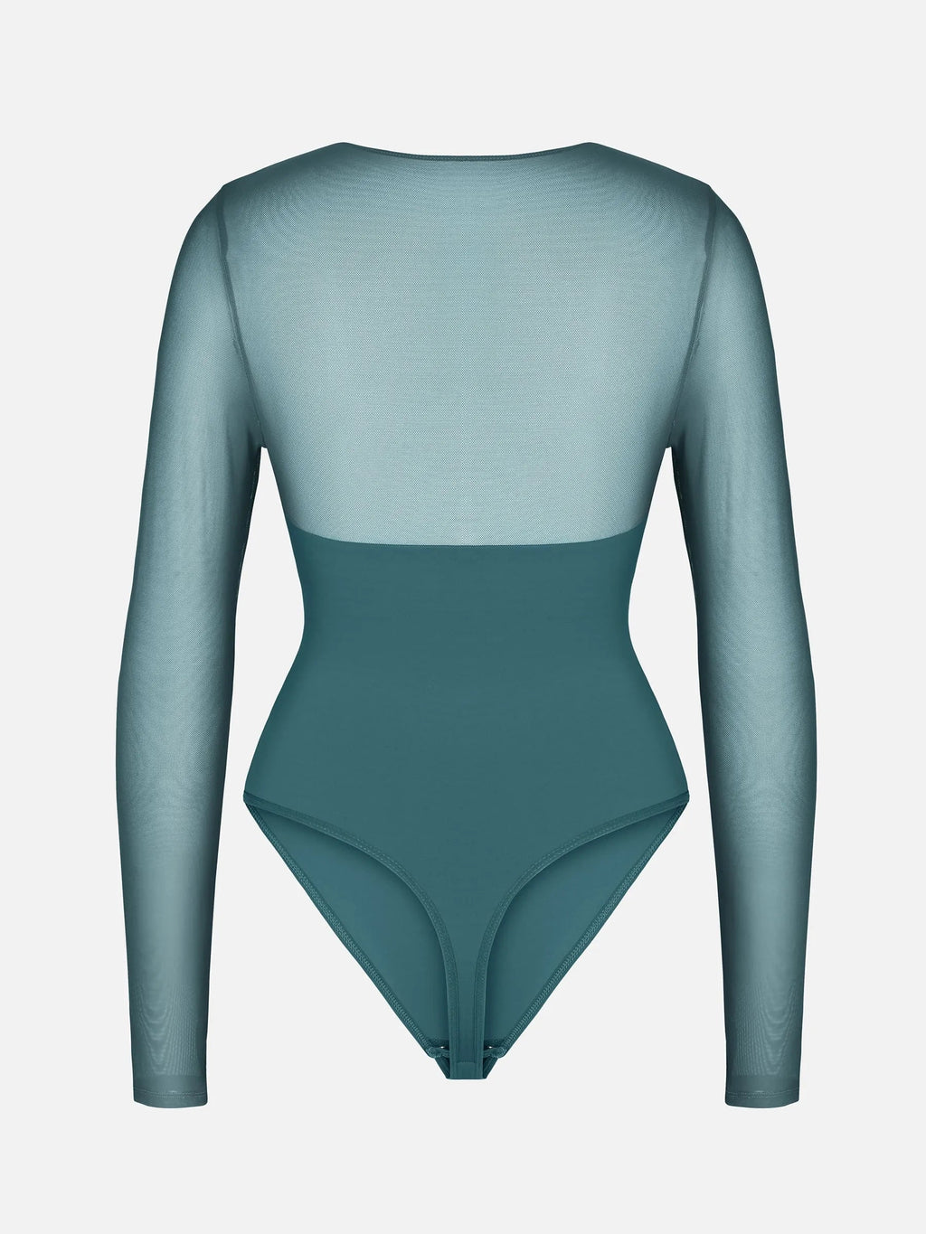 Mesh Panel V-Neck Bodysuit