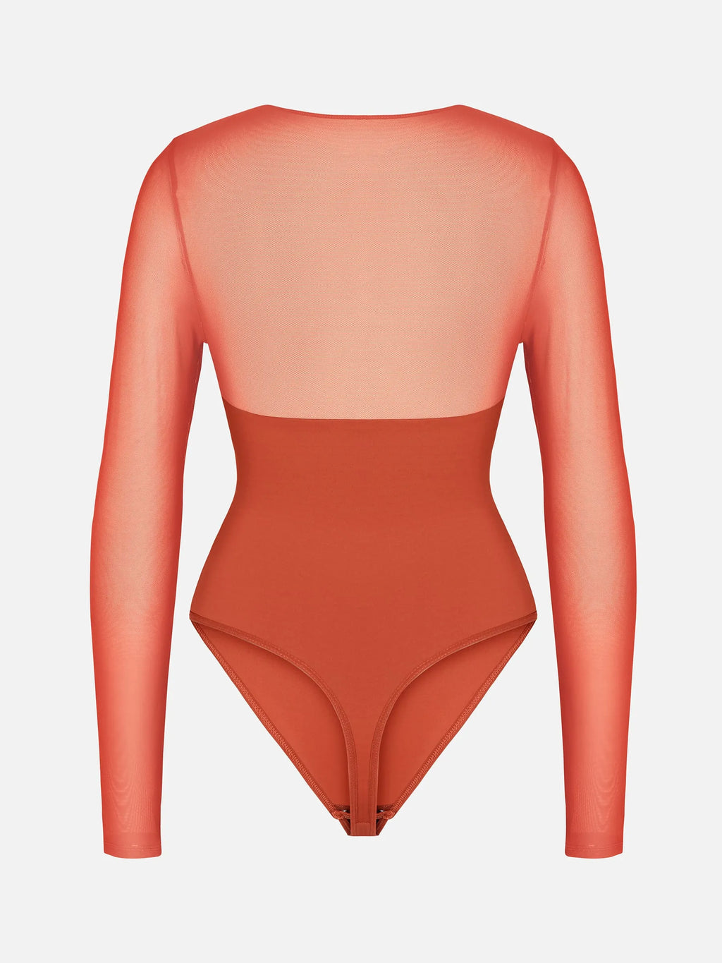 Mesh Panel V-Neck Bodysuit
