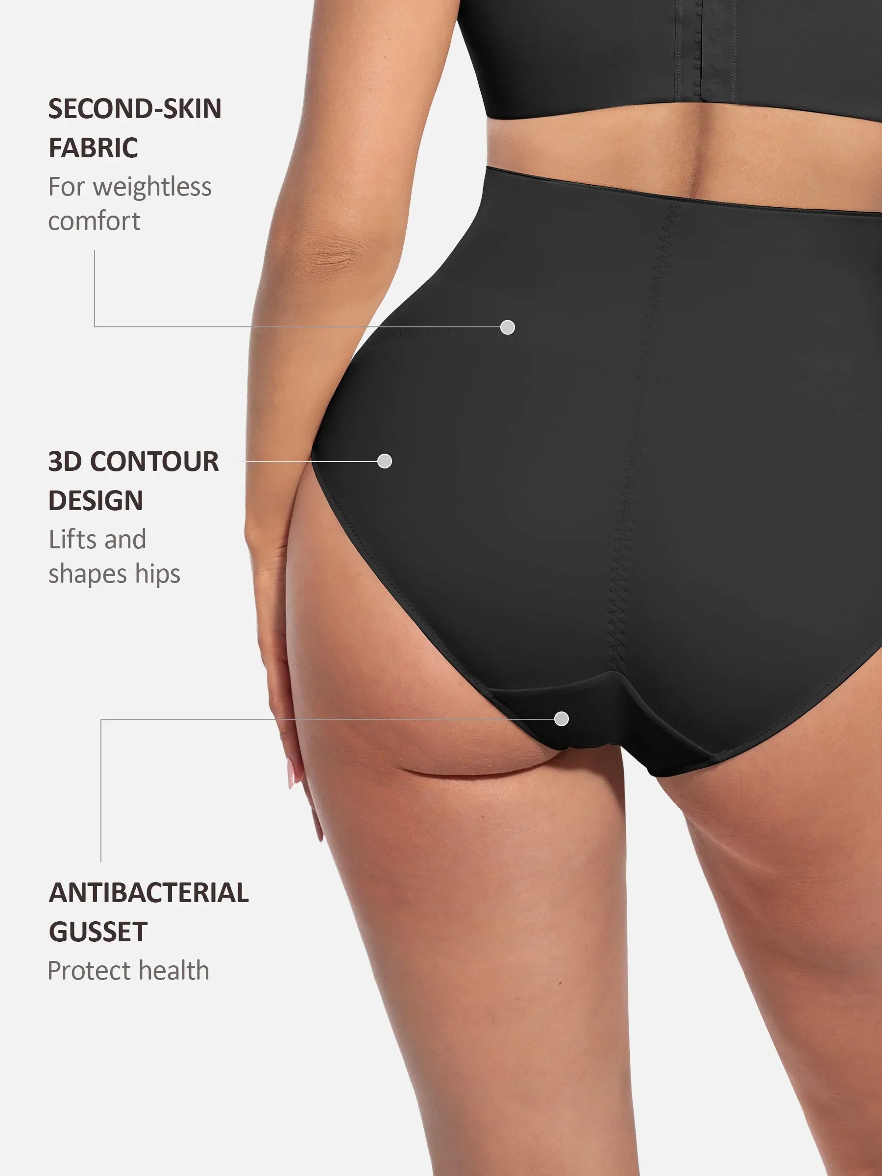 Built-in Elastic Mid-Waist Shaping Panties