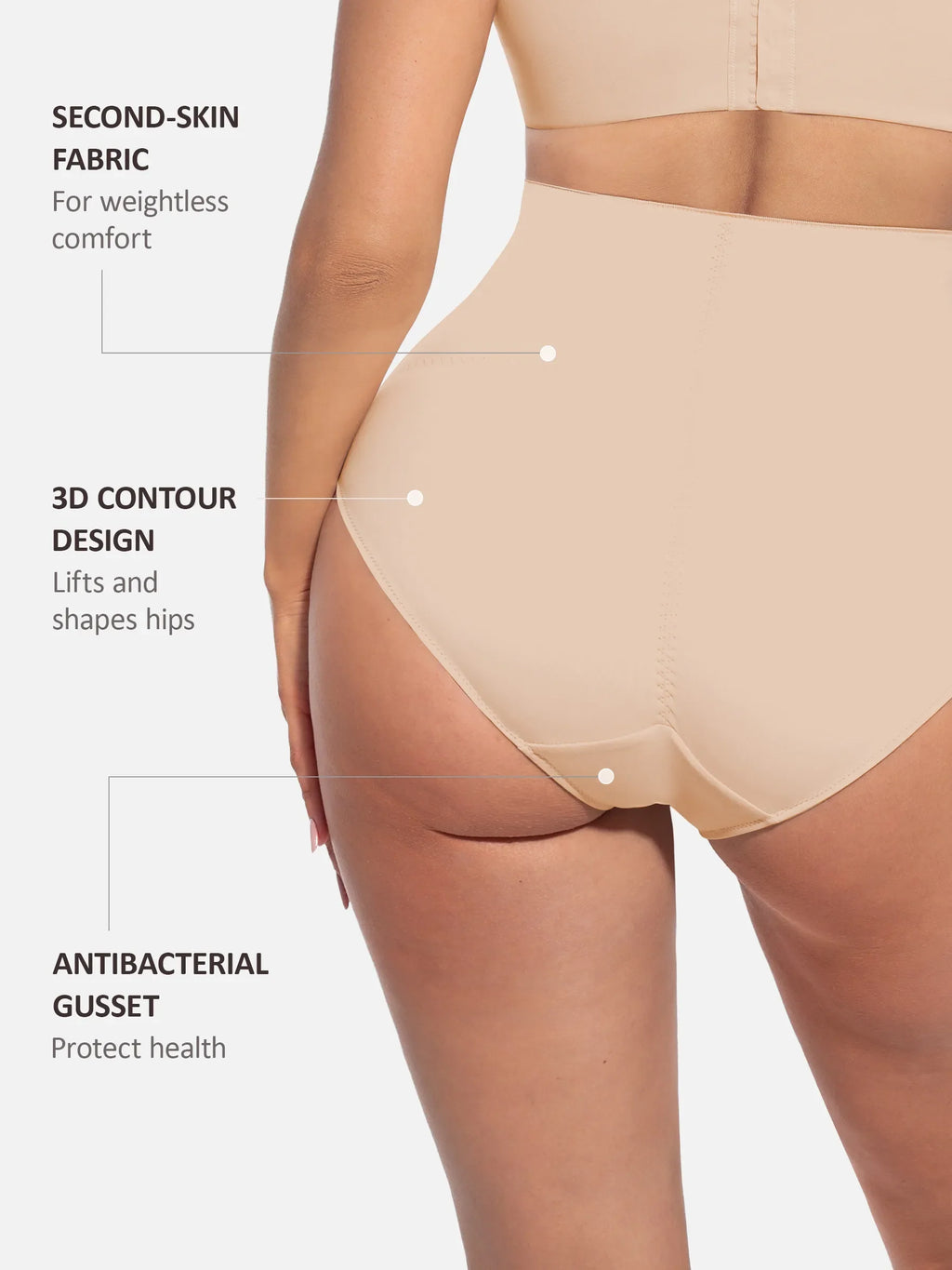 Built-in Elastic Mid-Waist Shaping Panties