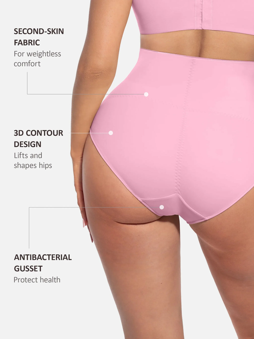 Built-in Elastic Mid-Waist Shaping Panties