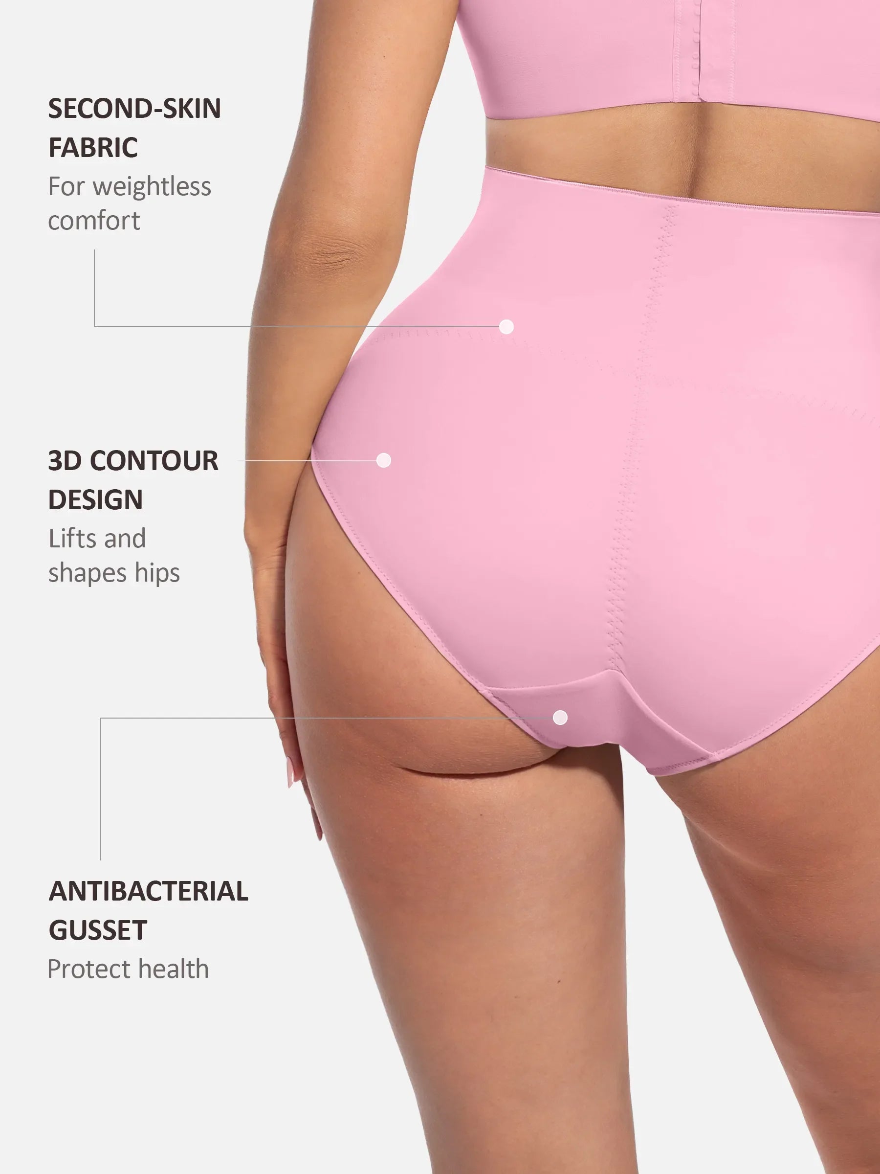 Built-in Elastic Mid-Waist Shaping Panties